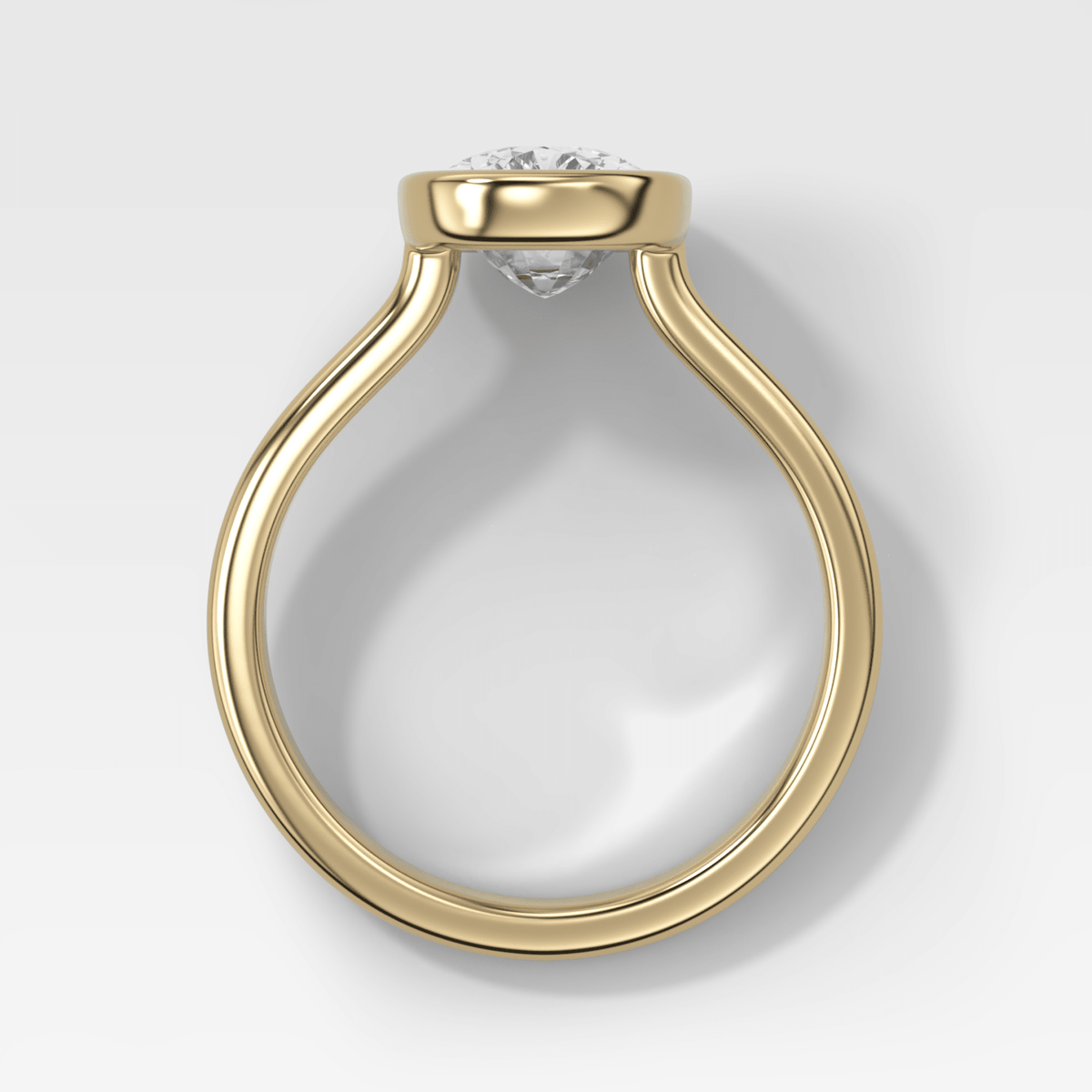 Double Row Penumbra Bezel Engagement Ring With Cushion Cut Diamond - GOODSTONE
