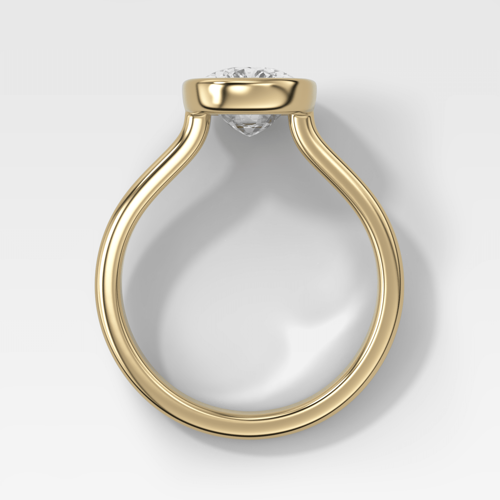 Double Row Penumbra Bezel Engagement Ring With Cushion Cut Diamond - GOODSTONE