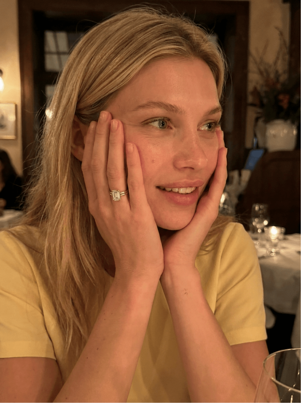 Double Row Penumbra Bezel Engagement Ring With Emerald Cut Diamond - GOODSTONE