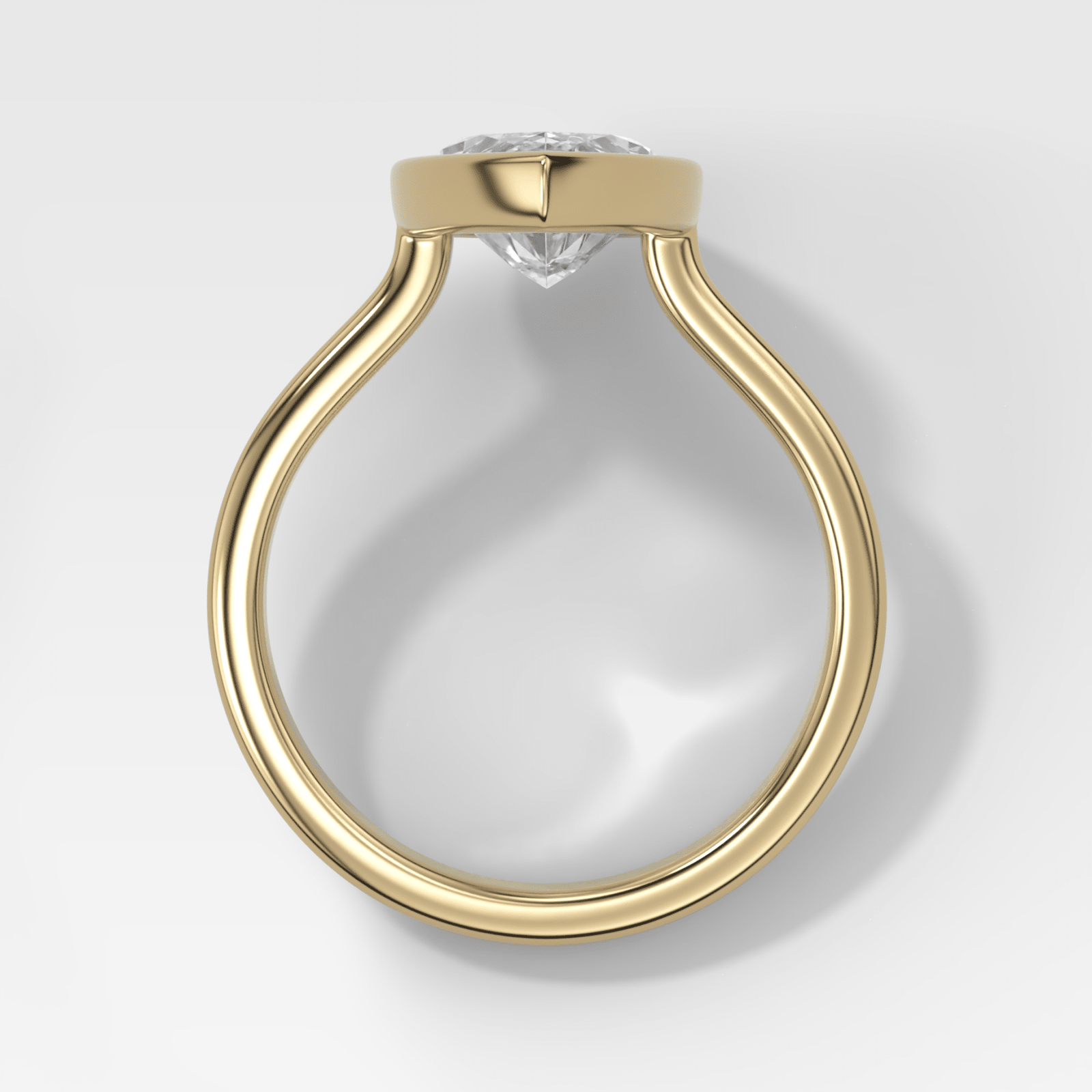 Double Row Penumbra Bezel Engagement Ring With Marquise Cut Diamond - GOODSTONE
