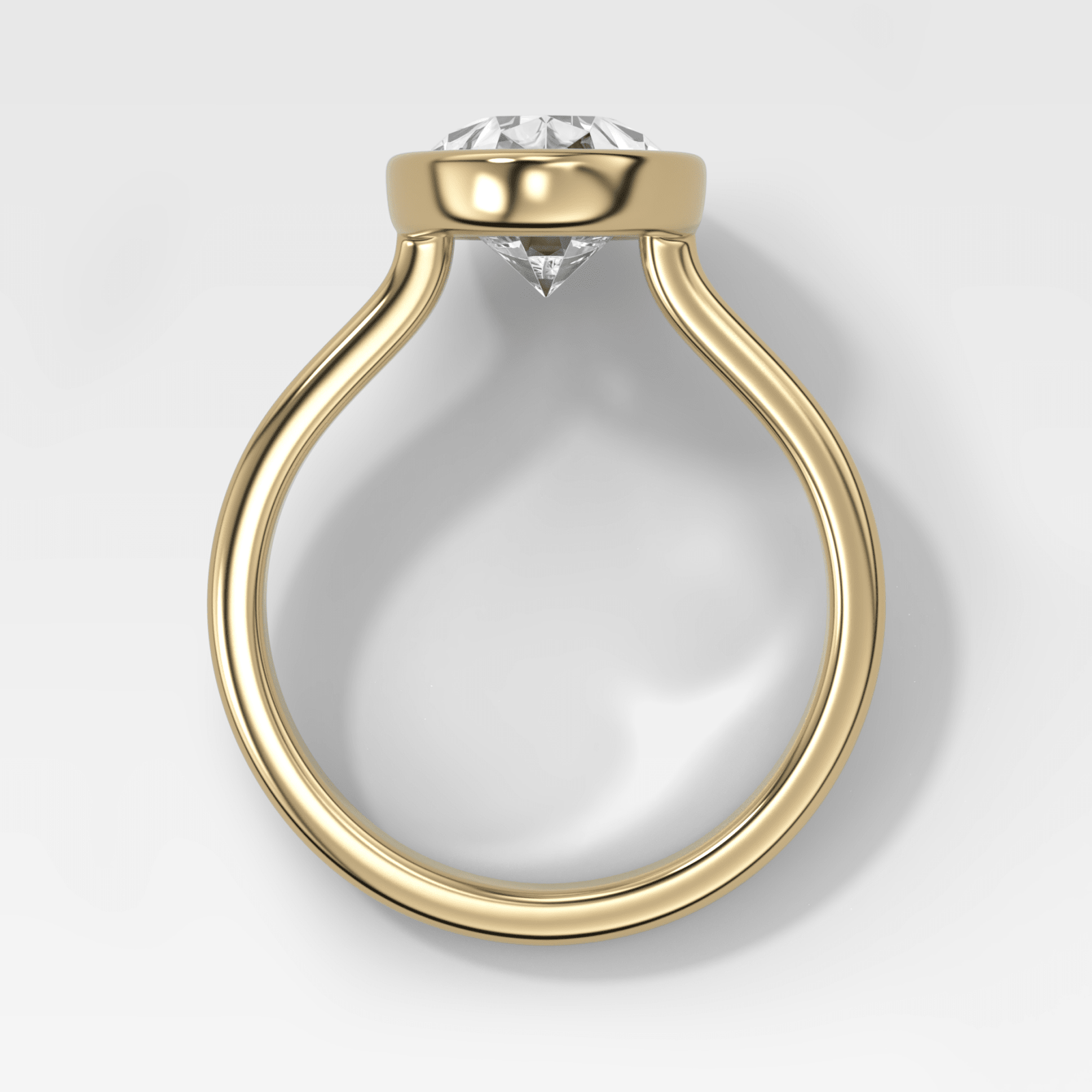 Double Row Penumbra Bezel Engagement Ring With Pear Cut Diamond - GOODSTONE
