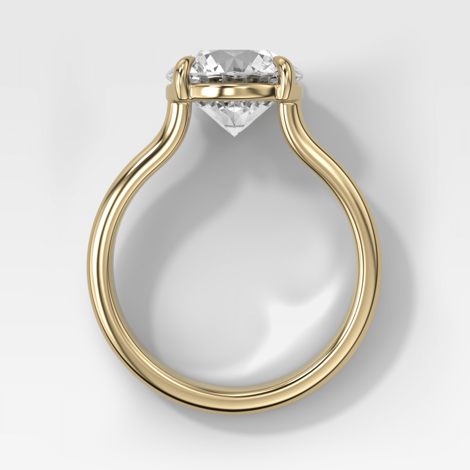 Double Row Solitaire Engagement Ring With Round Cut Diamond - GOODSTONE
