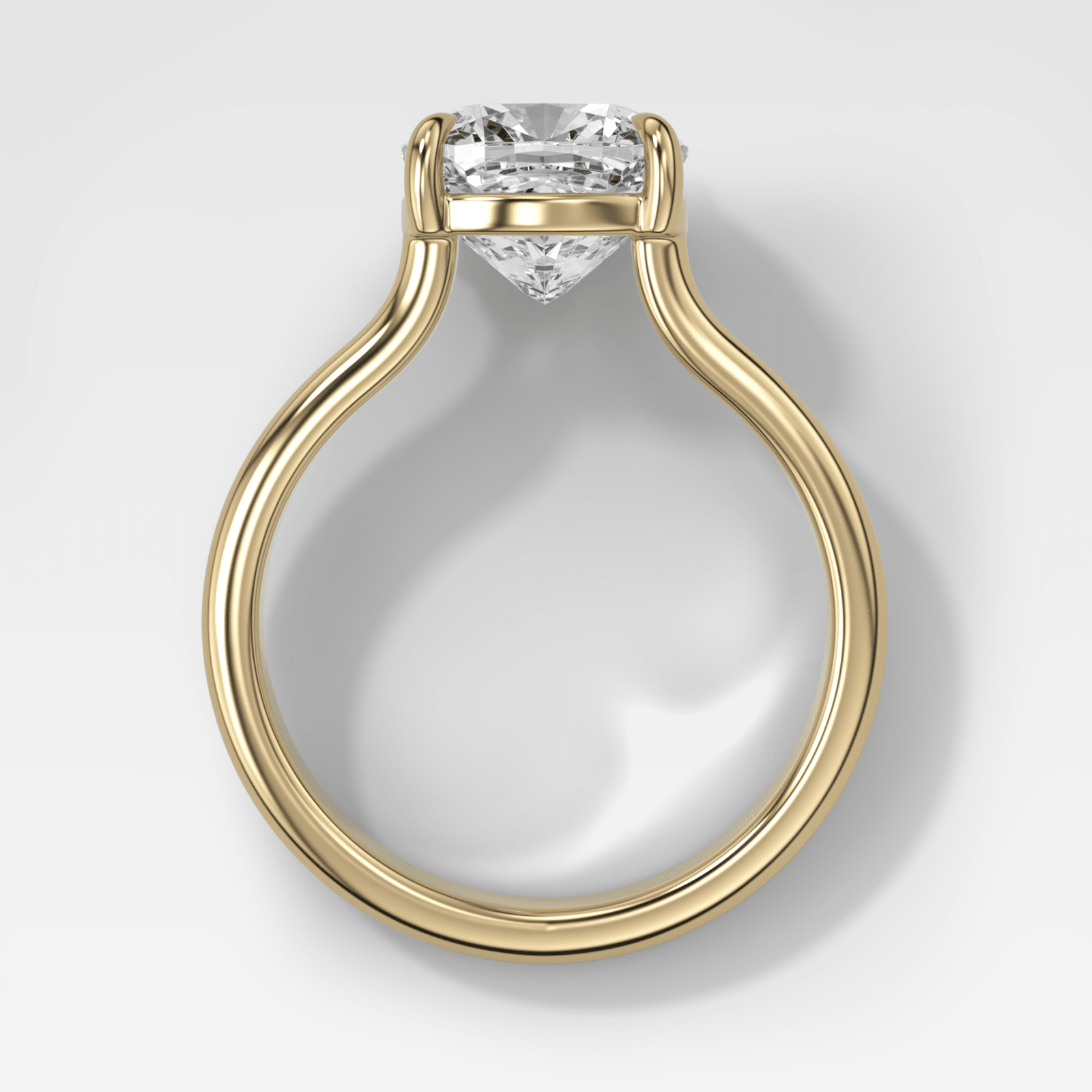 Double Row Solitaire Engagement Ring With Square Cushion Cut Diamond - GOODSTONE
