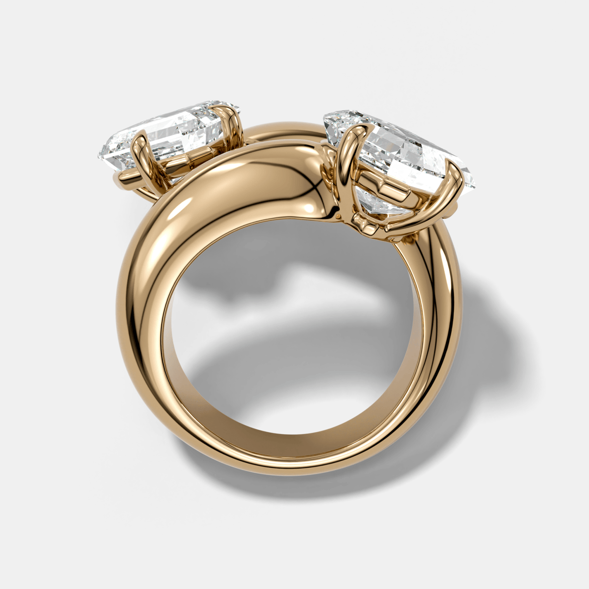 Double Wrap Engagement Ring with Asscher Cut Diamonds 6CTW - GOODSTONE