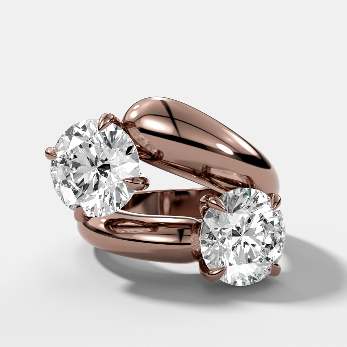 Double Wrap Engagement Ring with Round Cut Diamonds 6CTW - GOODSTONE