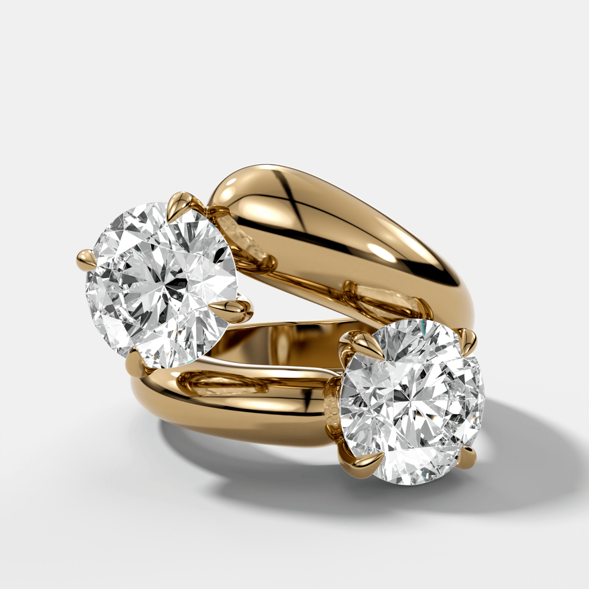 Double Wrap Engagement Ring with Round Cut Diamonds 6CTW - GOODSTONE