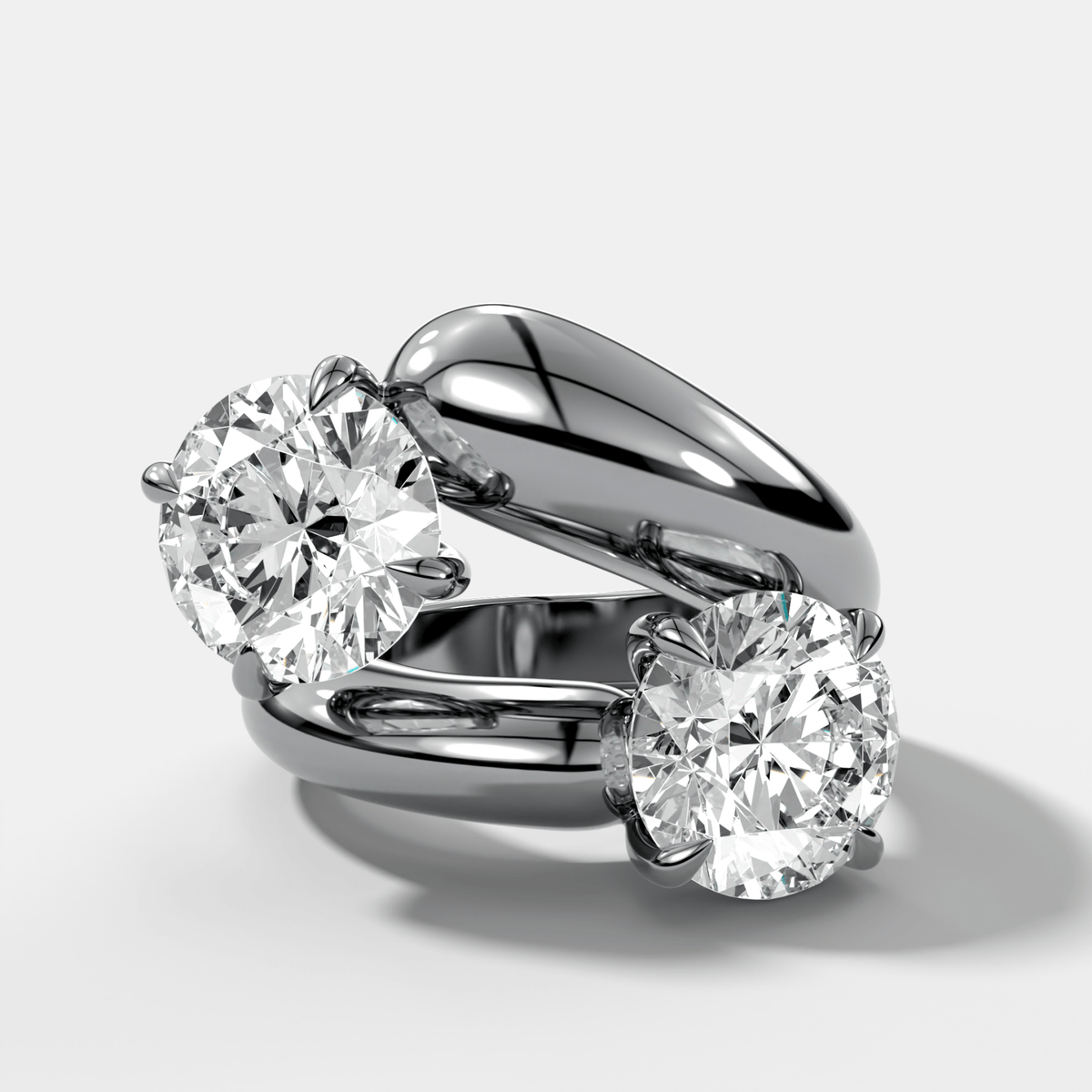 Double Wrap Engagement Ring with Round Cut Diamonds 6CTW - GOODSTONE