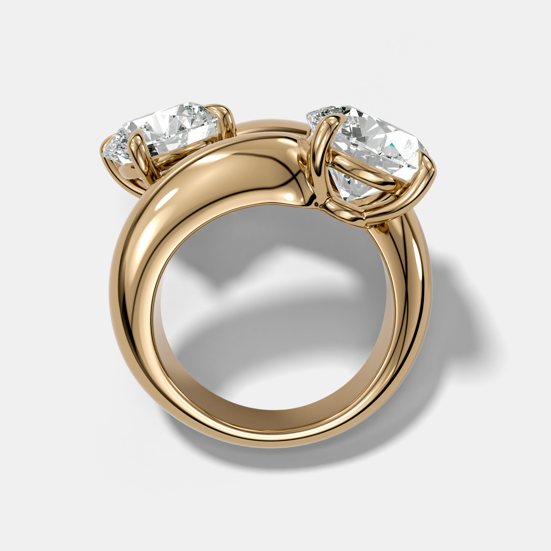 Round Diamond Double Wrap Engagement Ring 6CTW