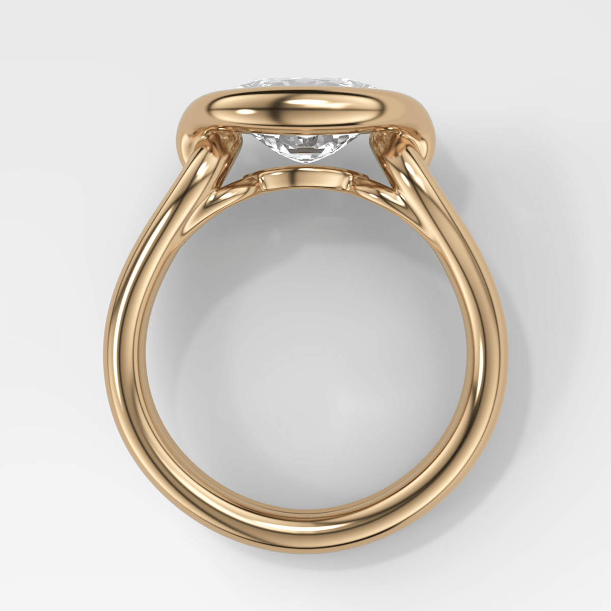 Dual Lasso Engagement Ring with East West Cushion Cut Diamond - GOODSTONE