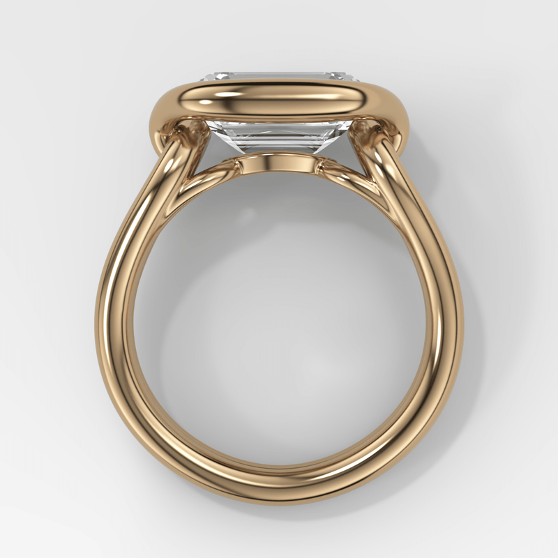 Emerald Cut Dual Lasso Engagement Ring | GOODSTONE