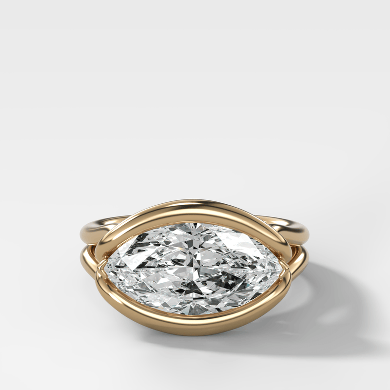 Marquise Cut Dual Lasso Engagement Ring | GOODSTONE