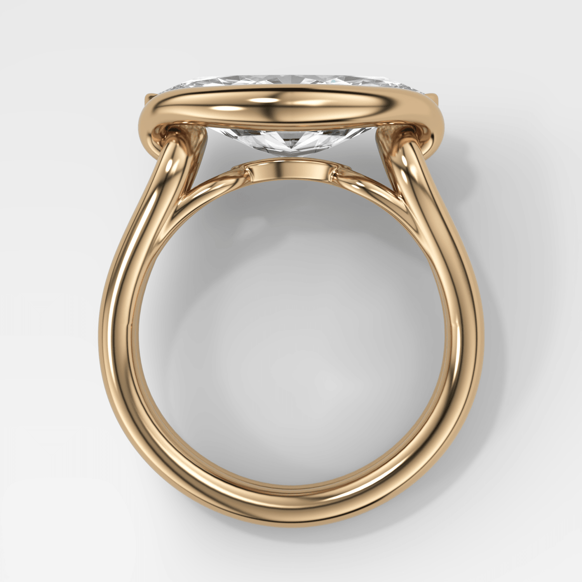 Dual Lasso Engagement Ring with East West Marquise Cut Diamond - GOODSTONE