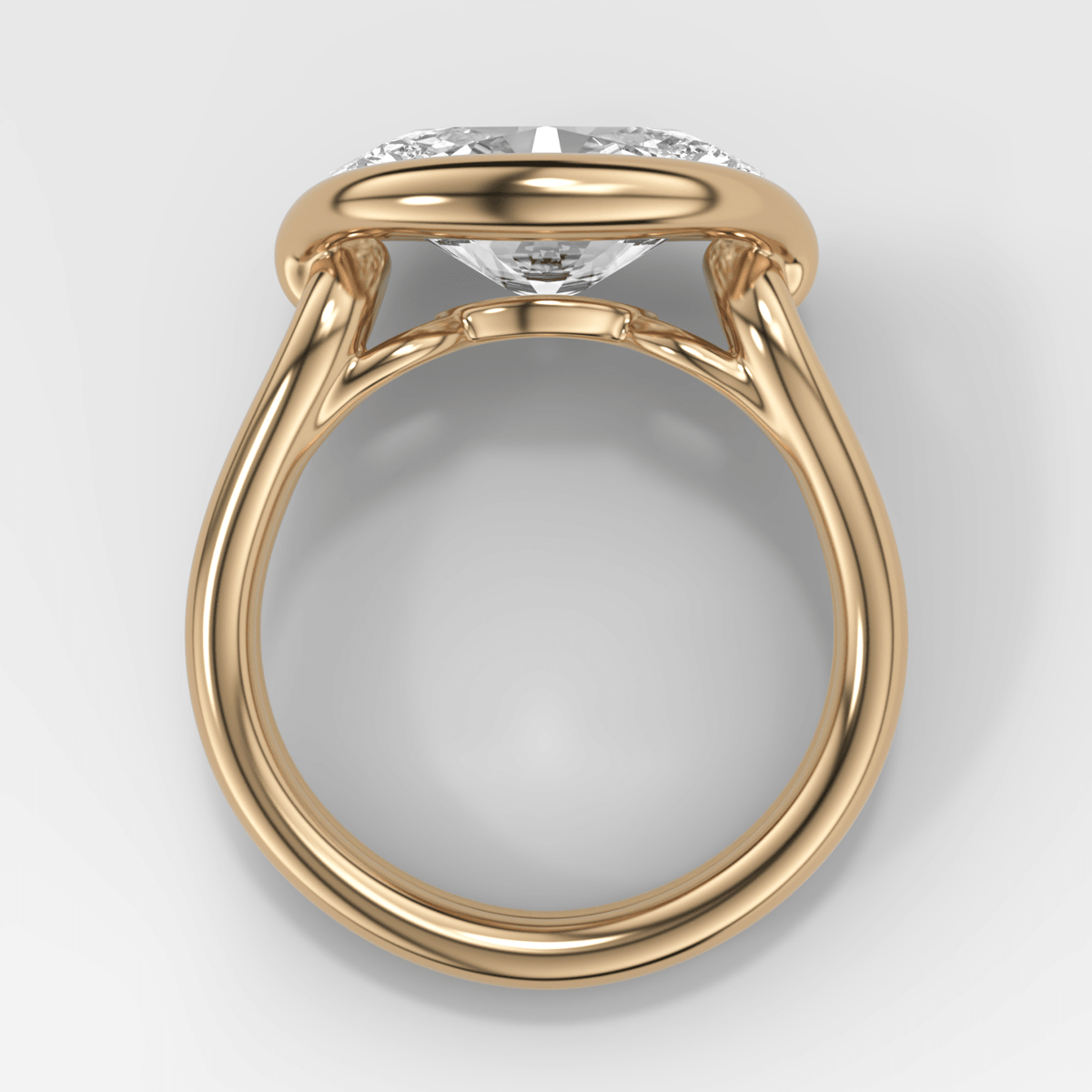 Dual Lasso Engagement Ring with East West Oval Cut Diamond - GOODSTONE