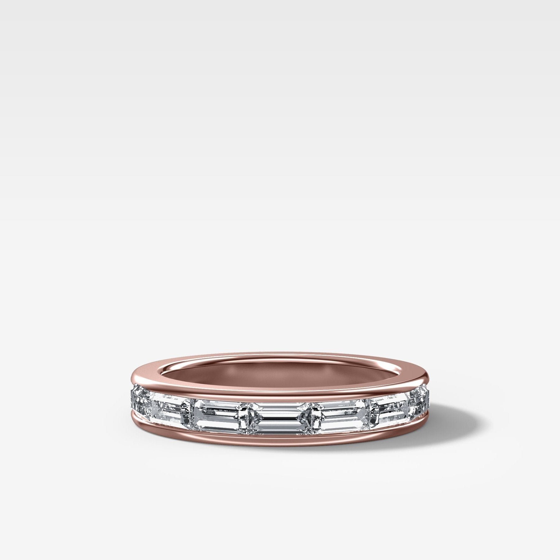 East West Channel Set Baguette Wedding Band - GOODSTONE