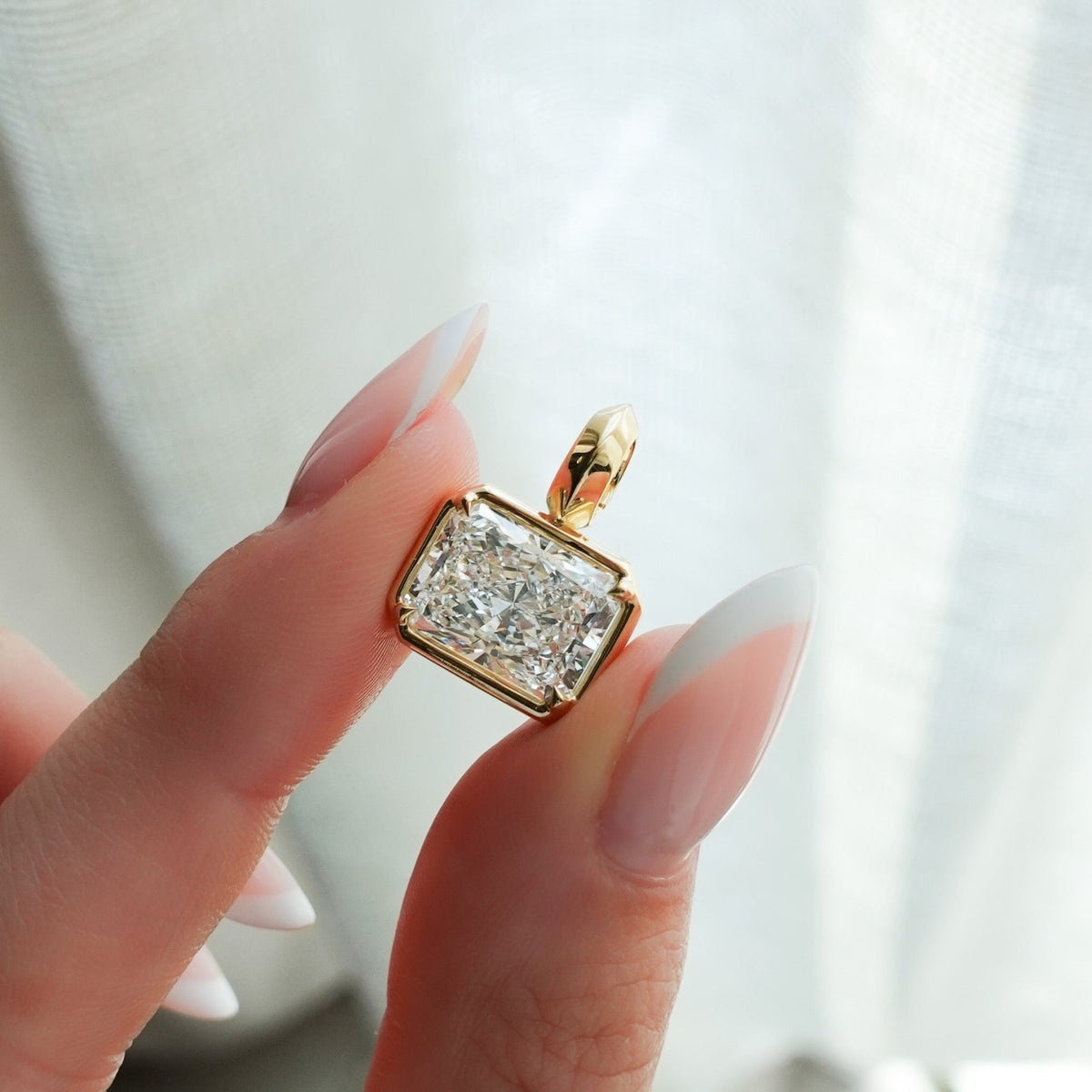 East West Club Elongated Radiant Attachable Diamond Pendant - GOODSTONE