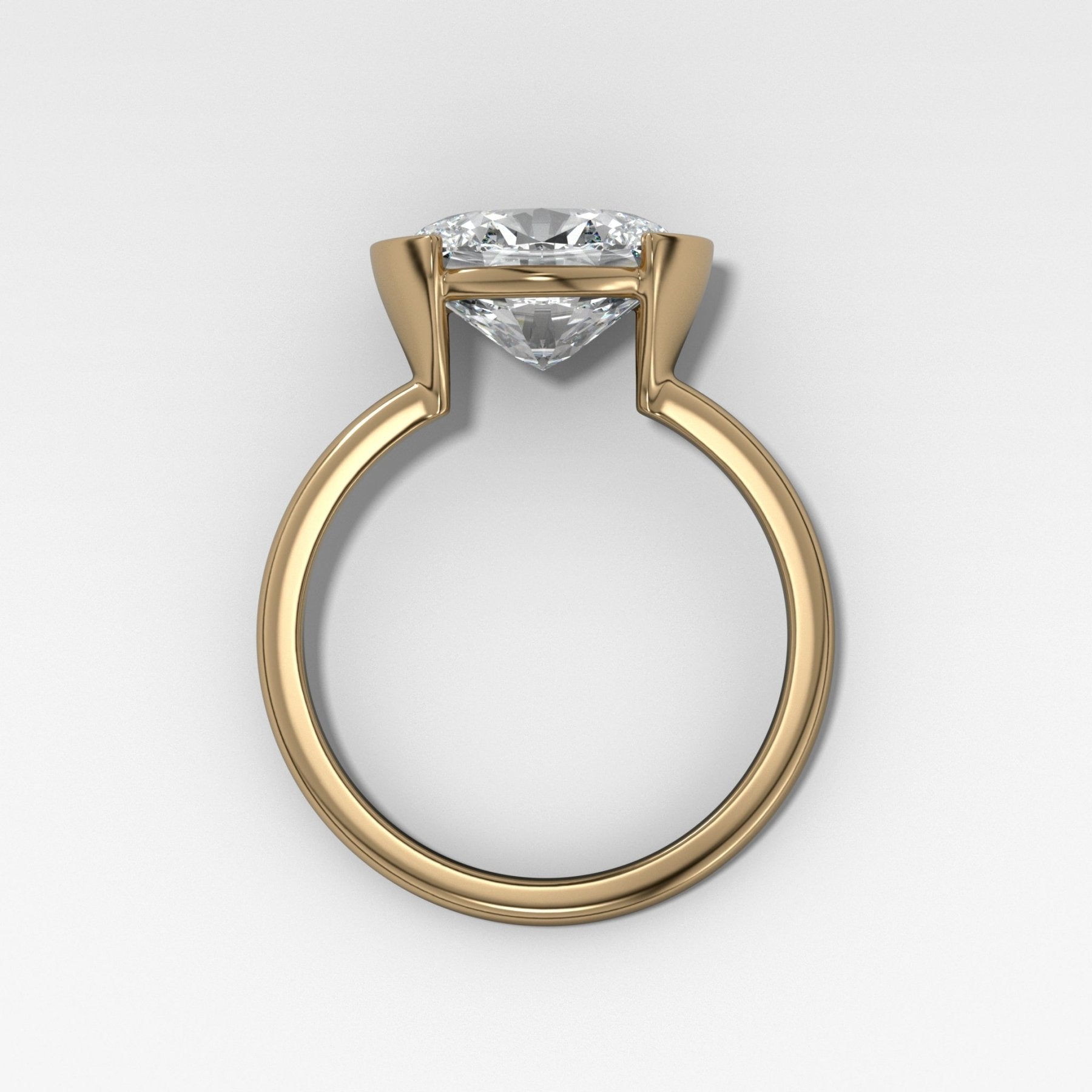 Shop Half Bezel Solitaire Engagement Rings | GoodStone