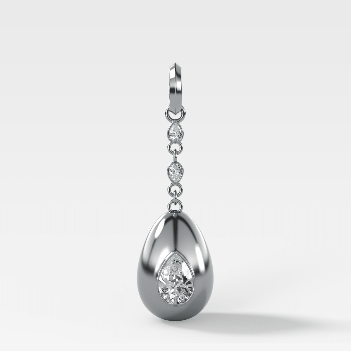 Egg Drop Attachable Pendant with a Pear Cut Diamond - GOODSTONE