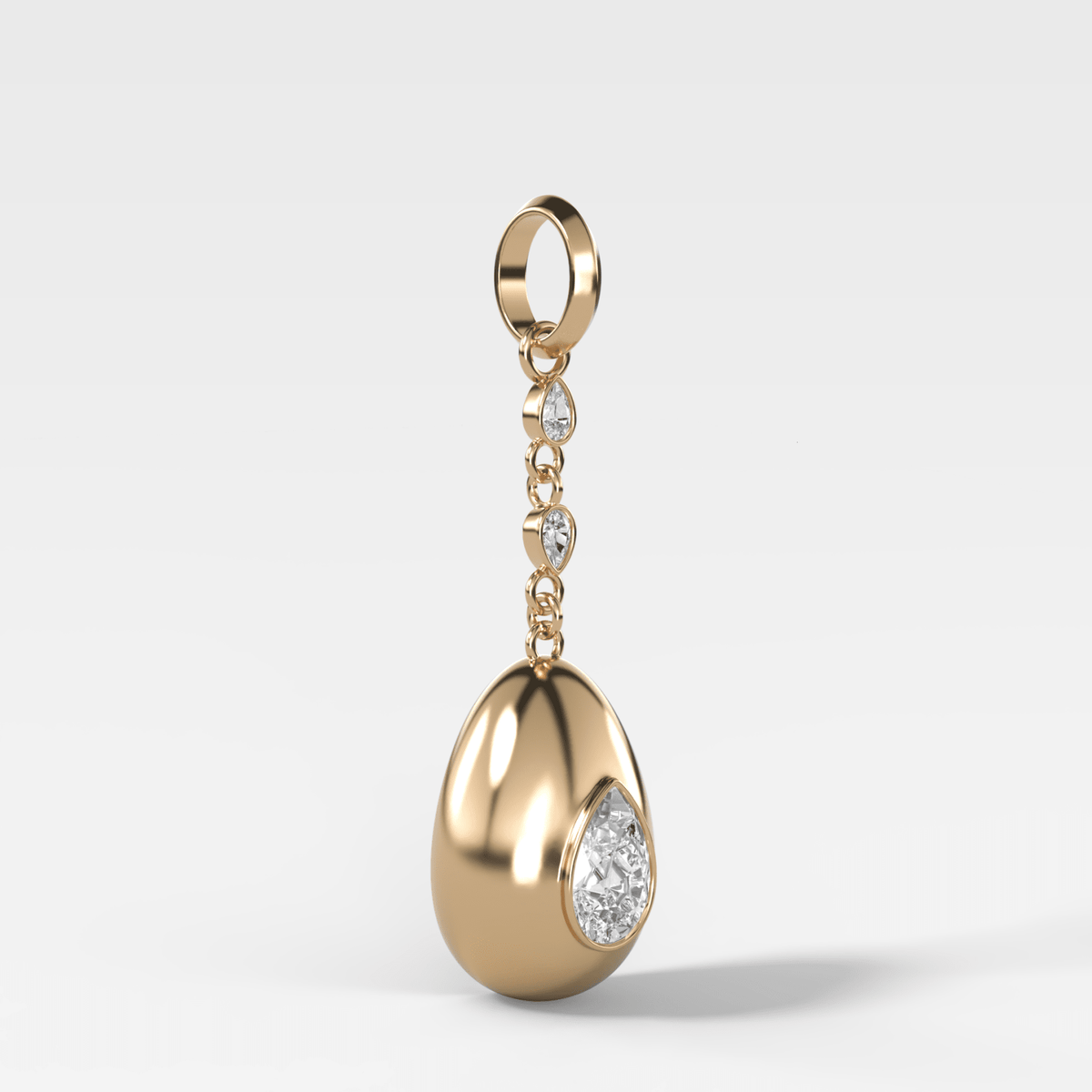 Egg Drop Attachable Pendant with a Pear Cut Diamond - GOODSTONE