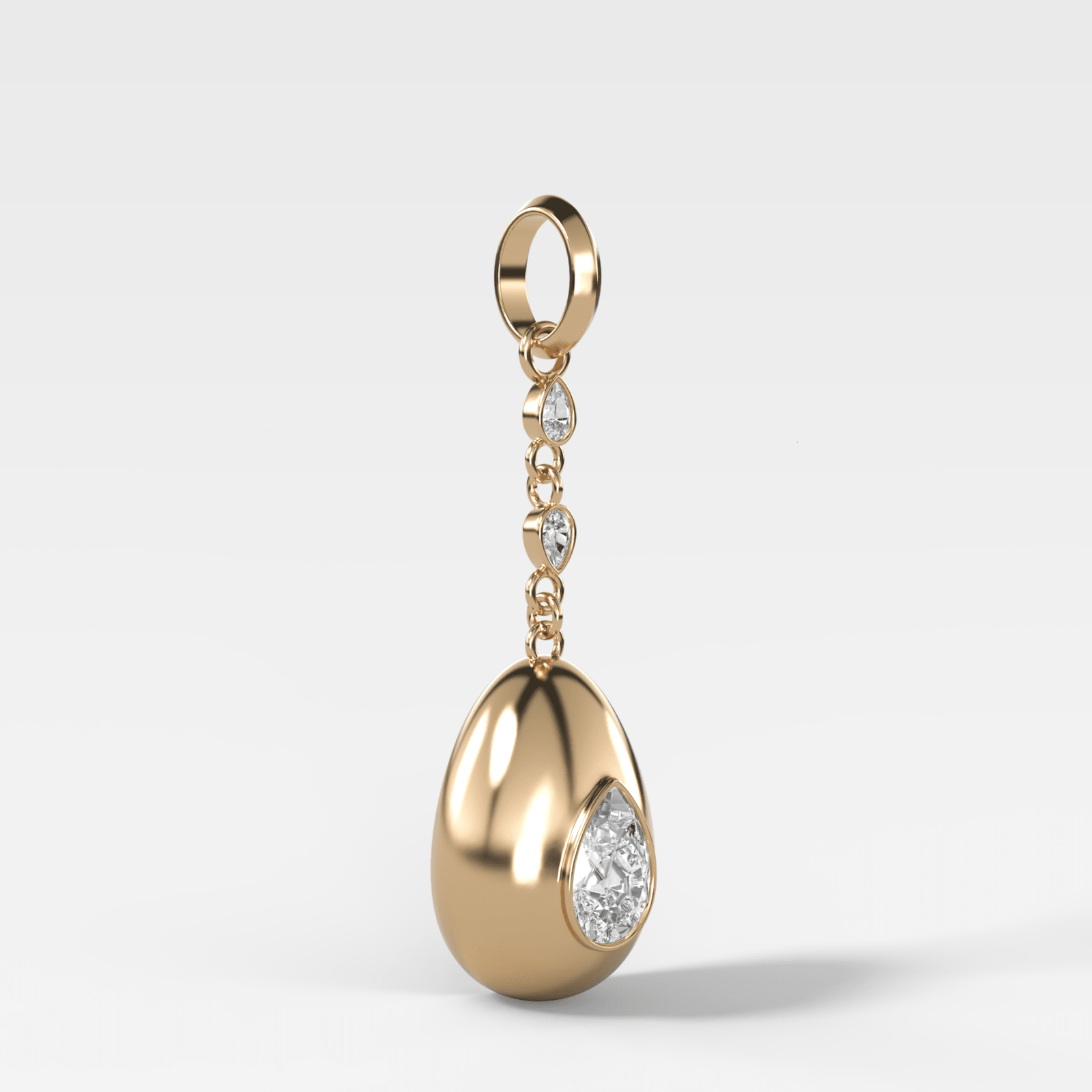 Egg Drop Attachable Pendant with a Pear Cut Diamond - GOODSTONE