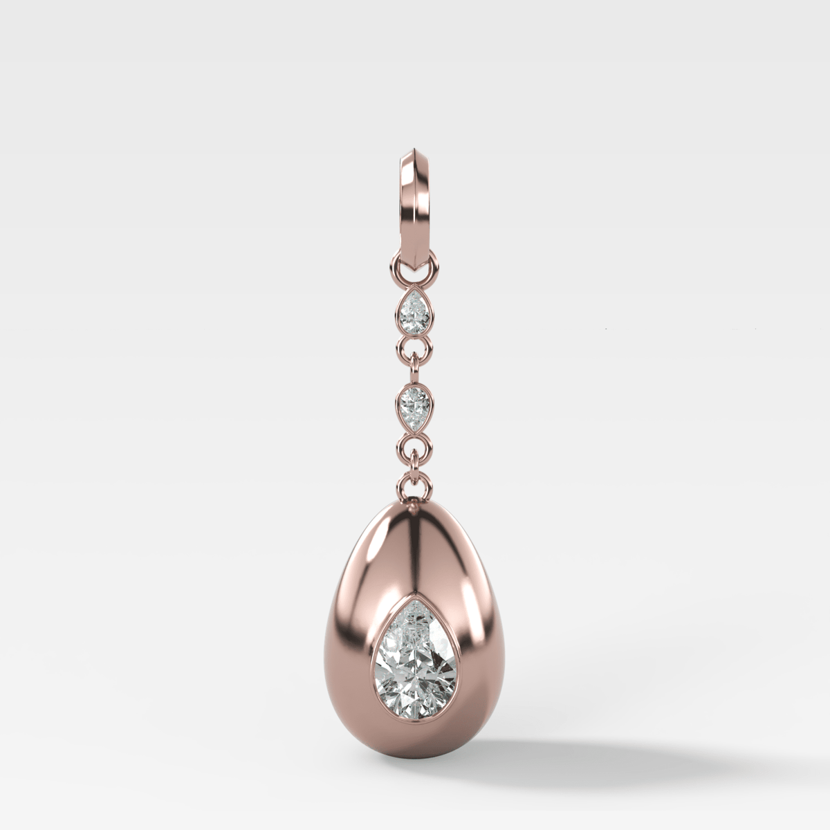 Egg Drop Attachable Pendant with a Pear Cut Diamond - GOODSTONE
