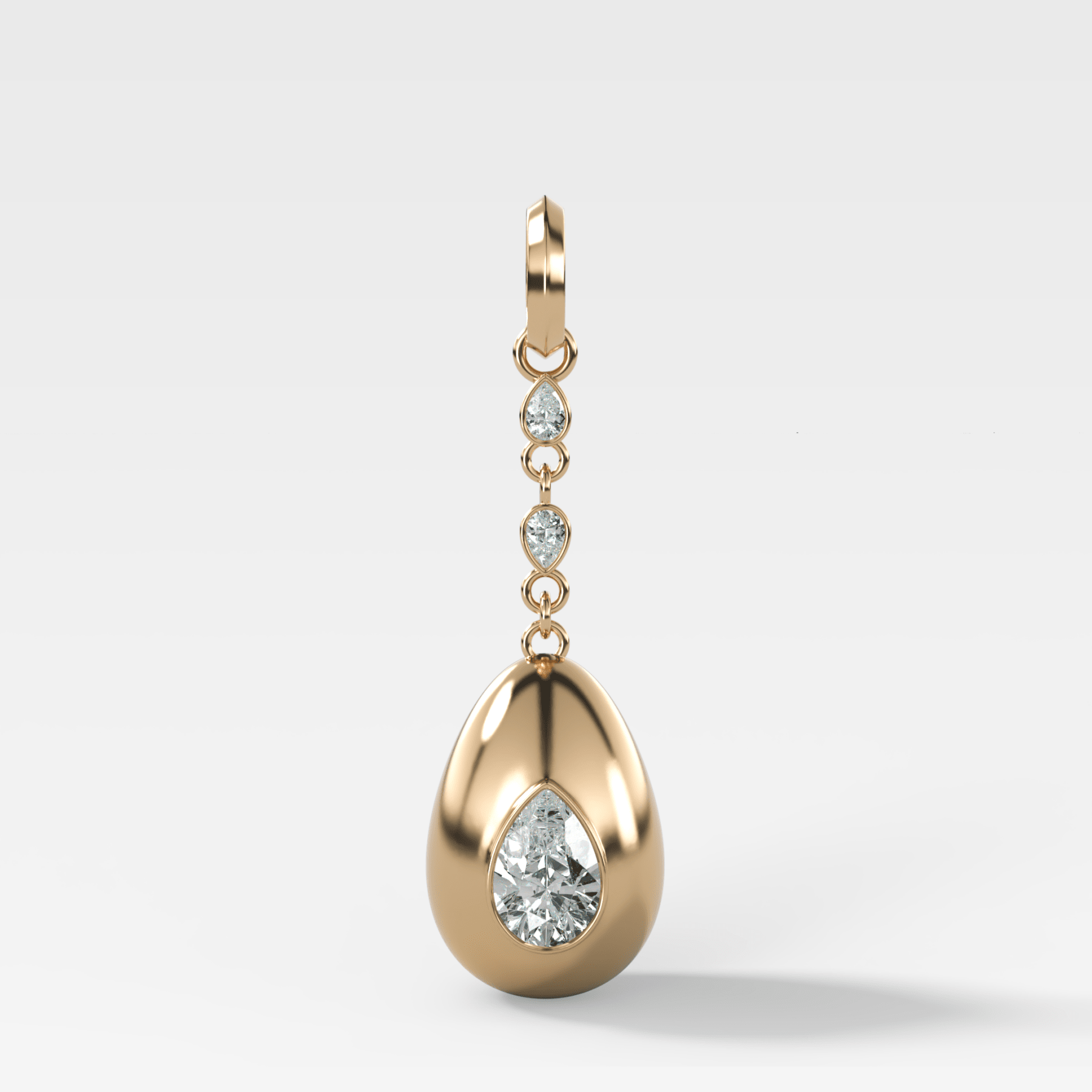 Egg Drop Attachable Pendant with a Pear Cut Diamond - GOODSTONE