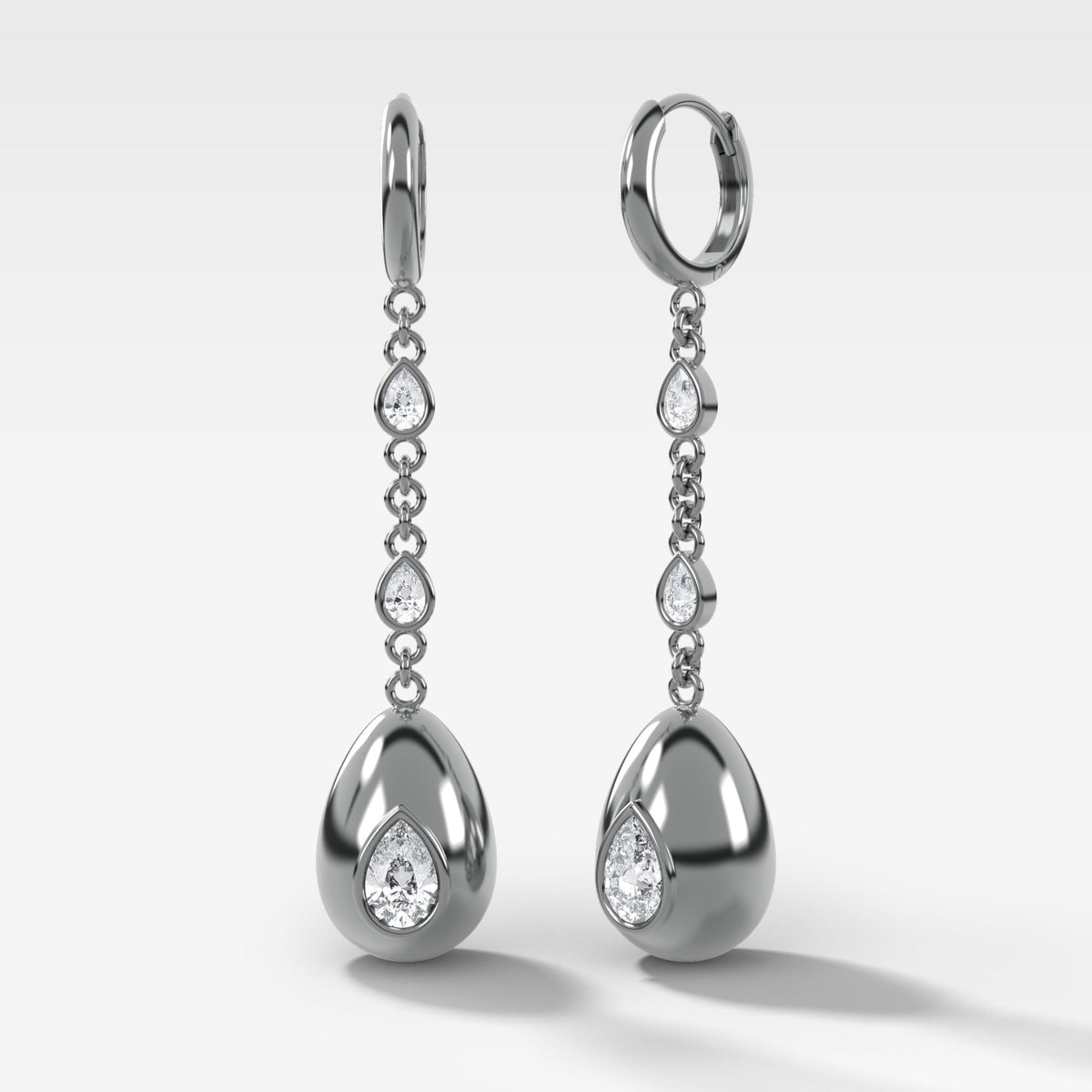 Egg Drop Earrings with Pear Cut Diamond - GOODSTONE
