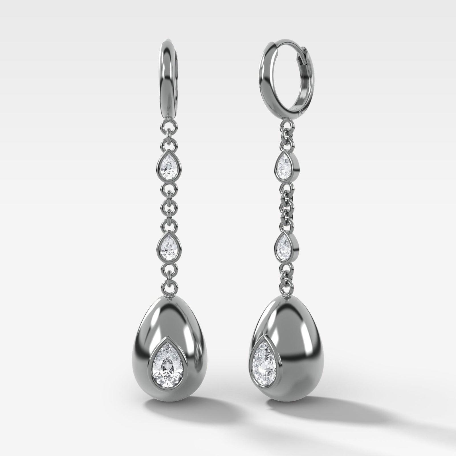 Egg Drop Earrings with Pear Cut Diamond - GOODSTONE