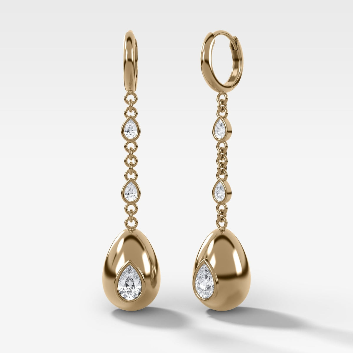 Egg Drop Earrings with Pear Cut Diamond - GOODSTONE