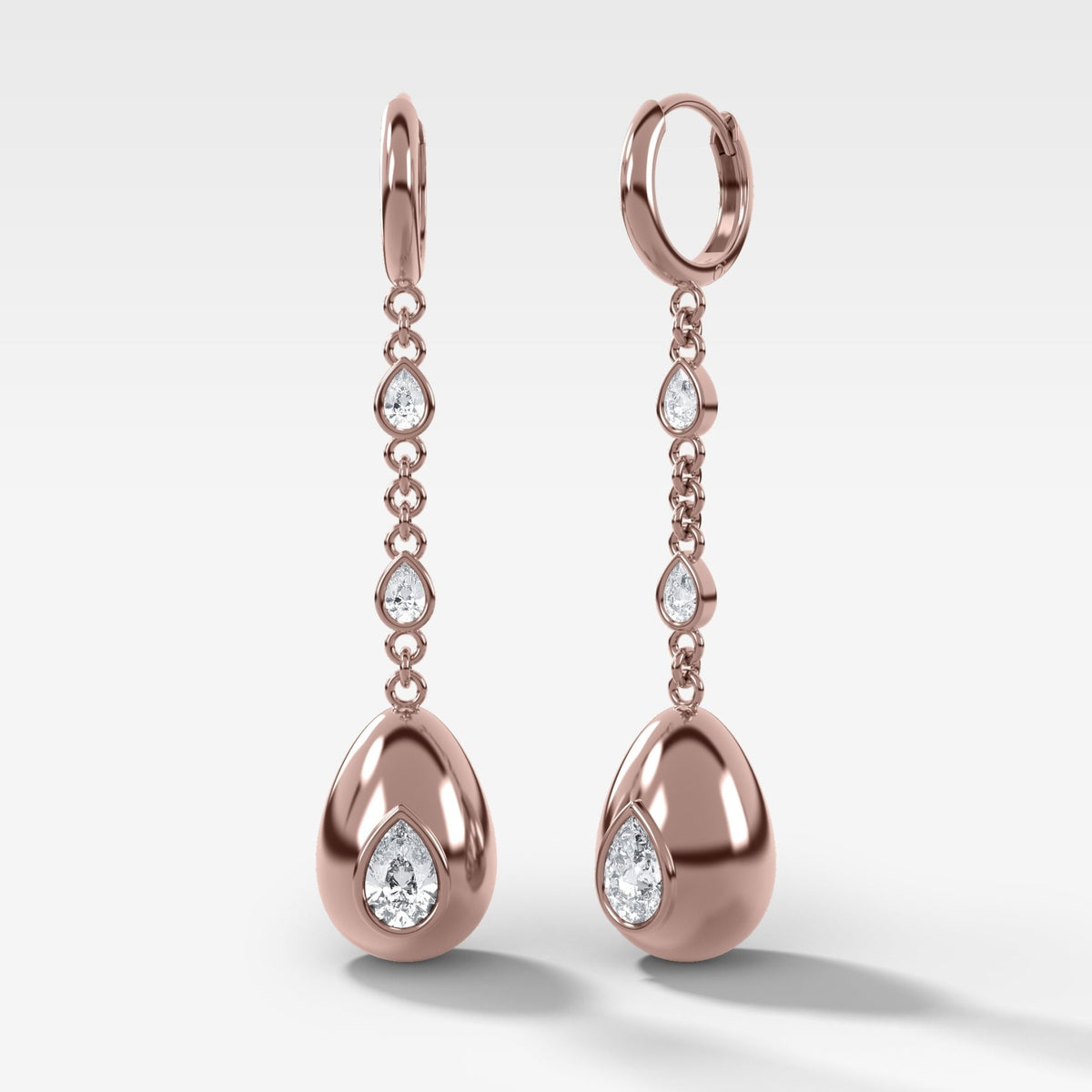 Egg Drop Earrings with Pear Cut Diamond - GOODSTONE