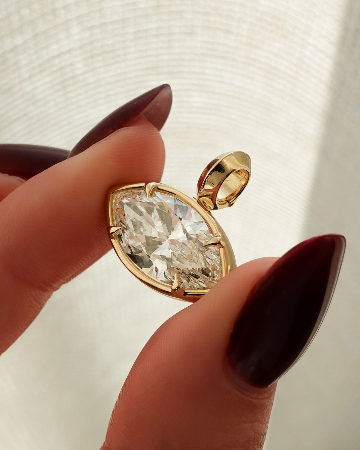 East West Club Marquise Attachable Diamond Pendant