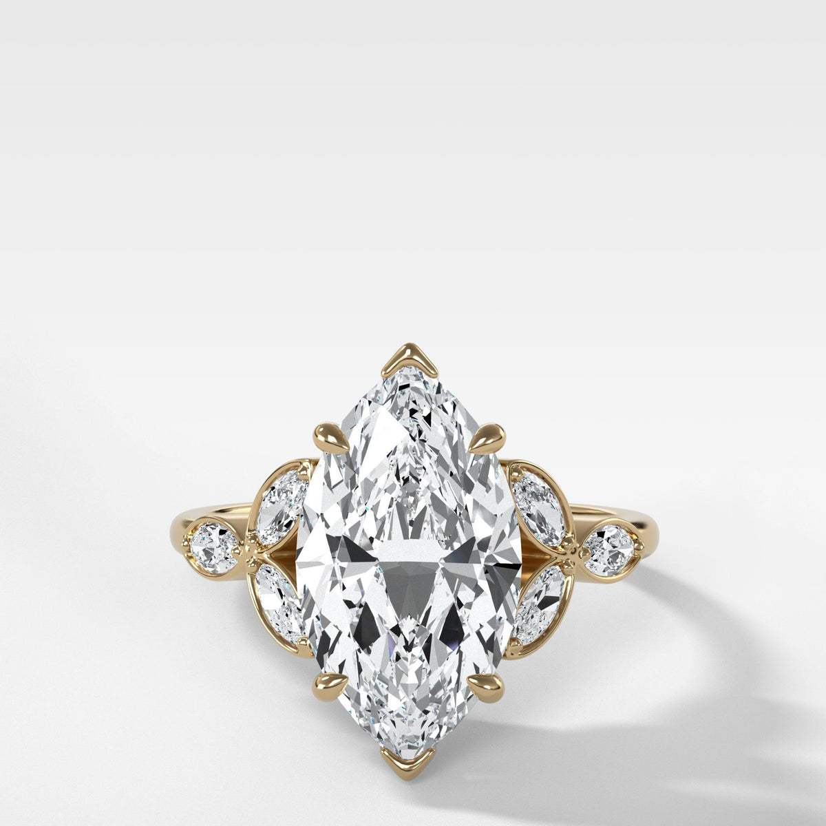 Laurel Engagement Ring set with 3.30ct Lab Grown Marquise Cut Diamond