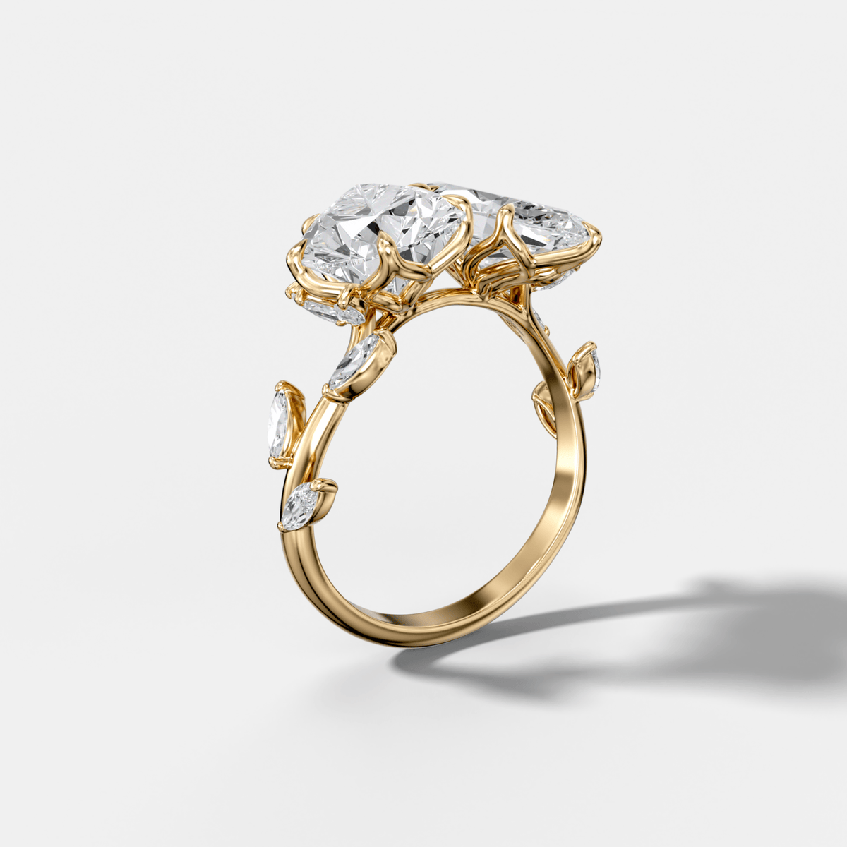 Entwined Toi et Moi Engagement Ring with Pear and Marquise Cut Diamonds - GOODSTONE