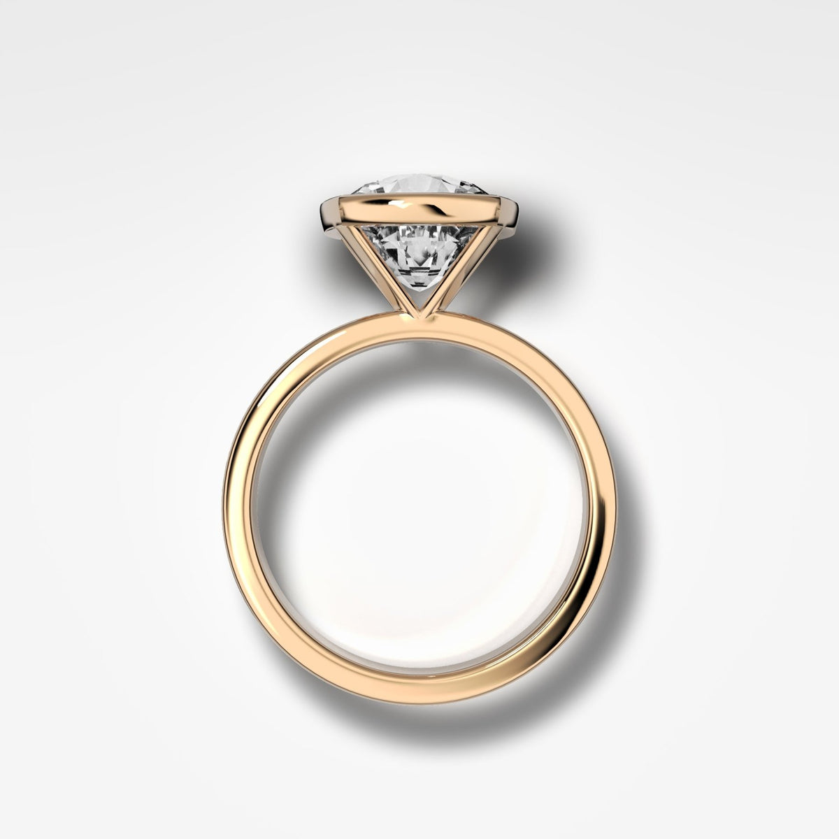 Finest Bezel Set Engagement Ring With Cushion Cut Diamond - GOODSTONE