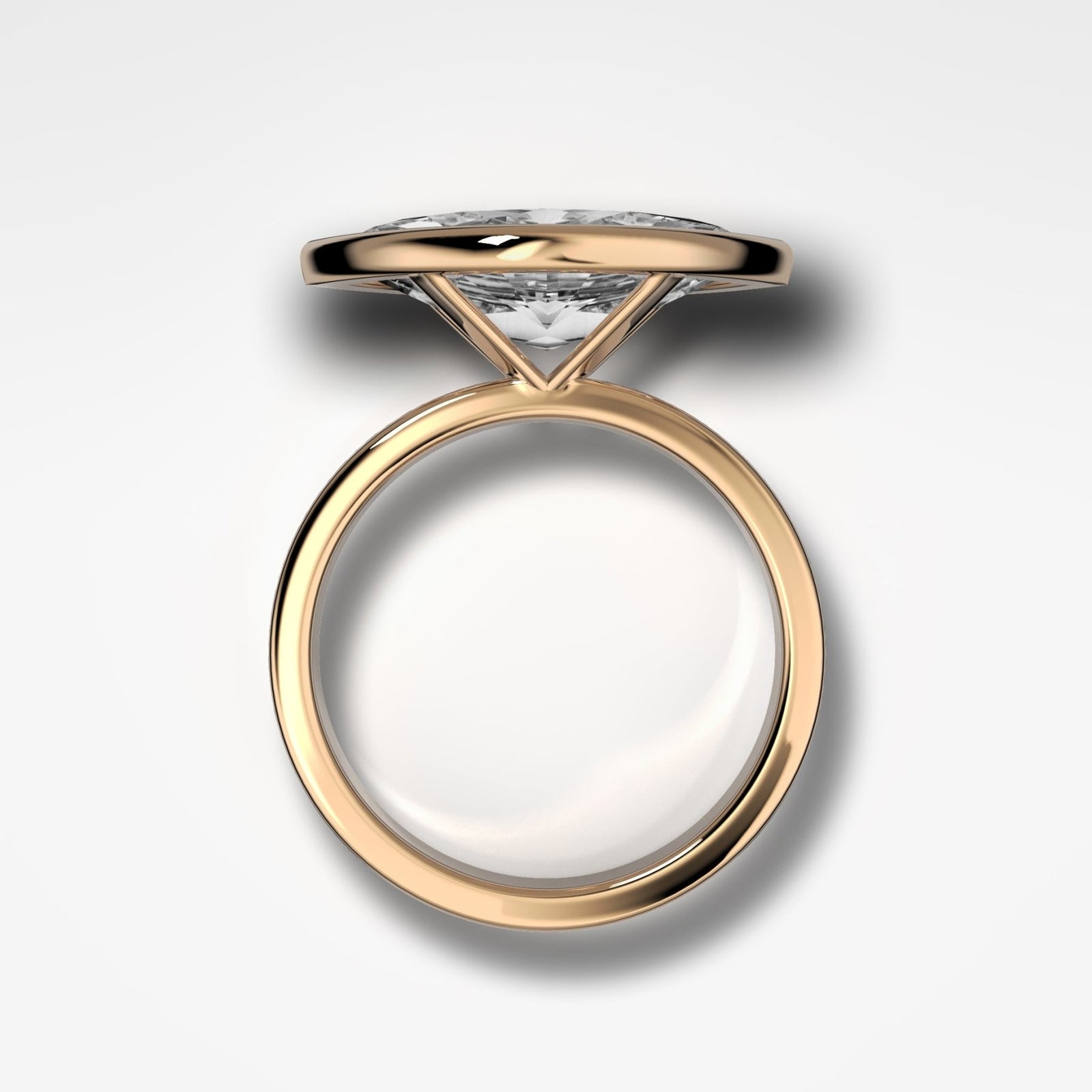 Finest Bezel Set Engagement Ring With East West Marquise Cut Diamond - GOODSTONE