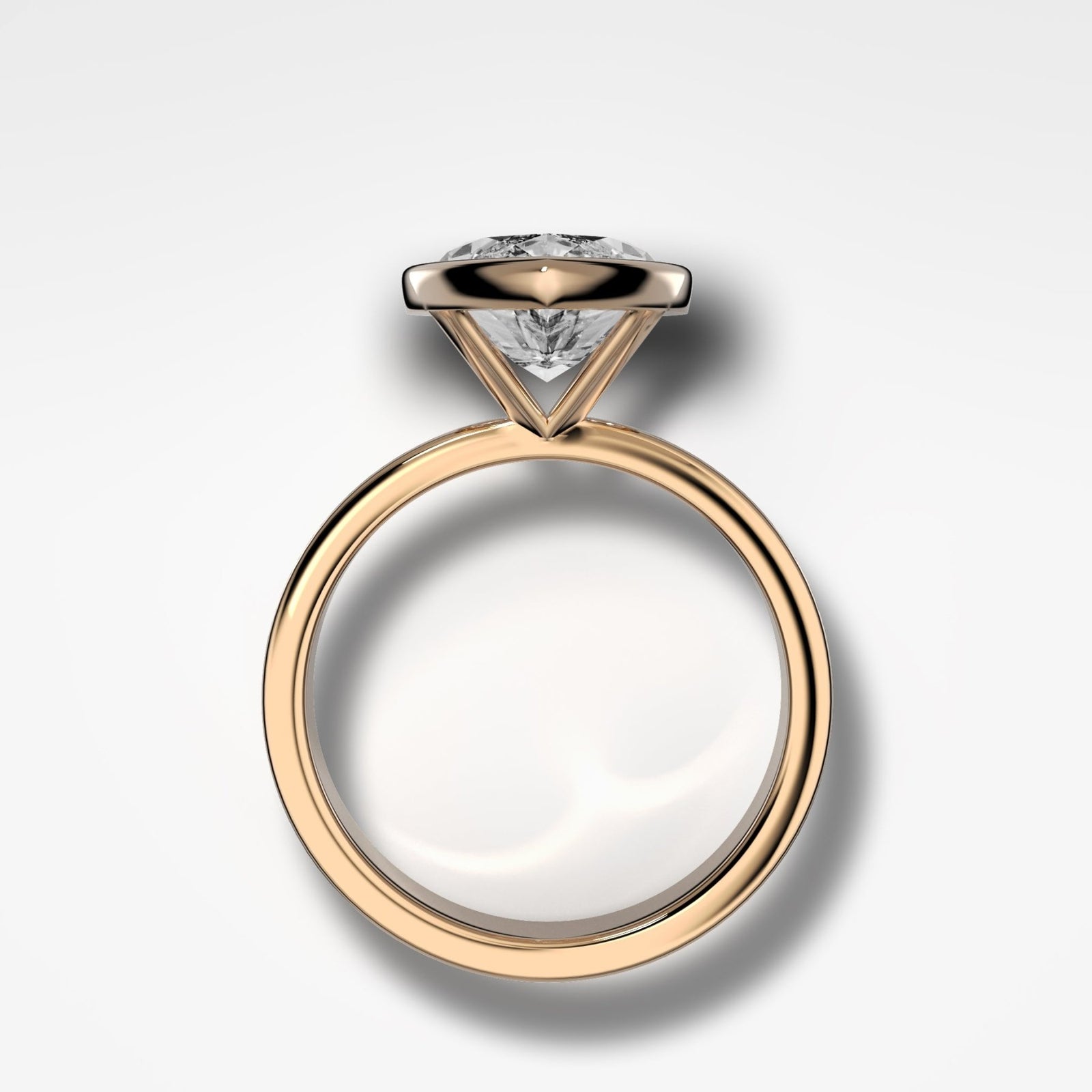 Finest Bezel Set Engagement Ring With Marquise Cut Diamond - GOODSTONE