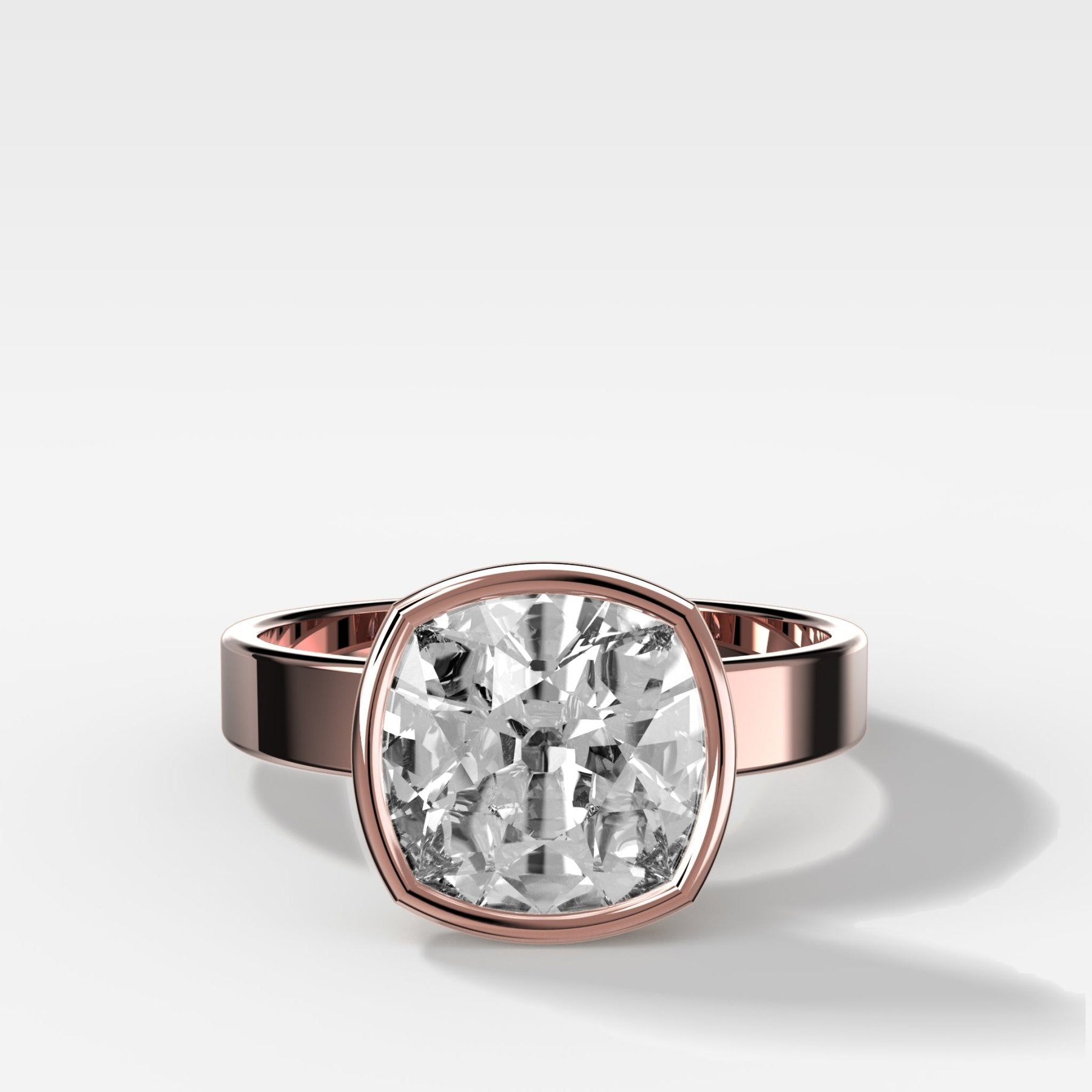 Finest Bezel Set Engagement Ring With Old Mine Cut Diamond - GOODSTONE