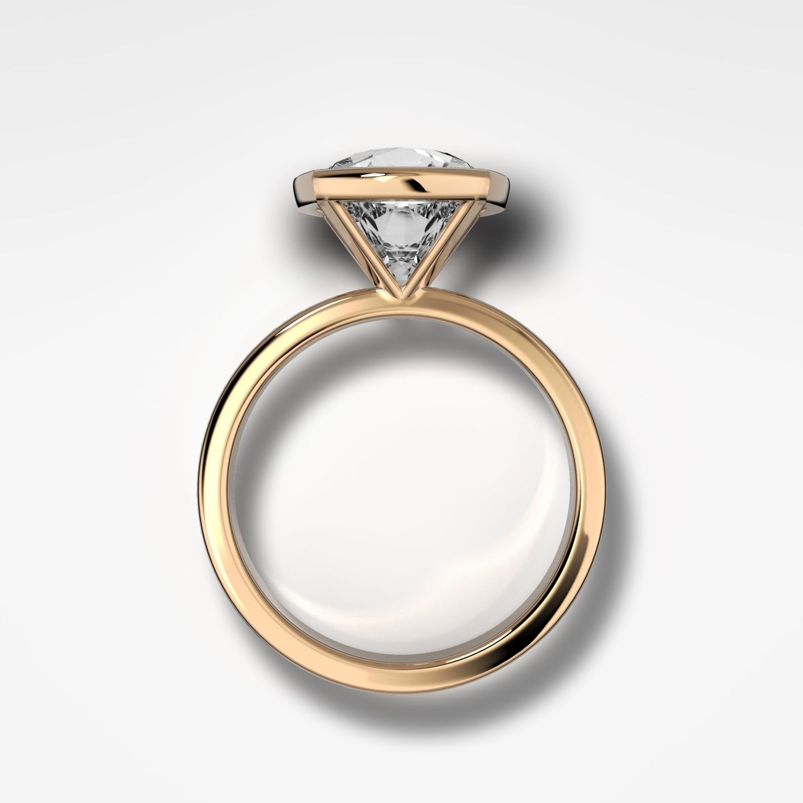 Finest Bezel Set Engagement Ring With Old Mine Cut Diamond - GOODSTONE