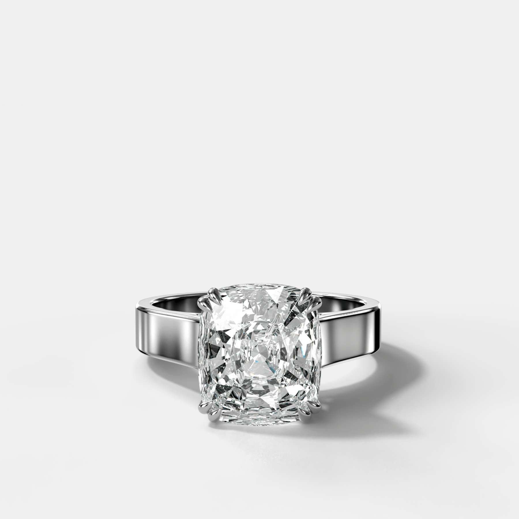 Finest Cathedral Engagement Ring with Cushion Cut Diamond - GOODSTONE