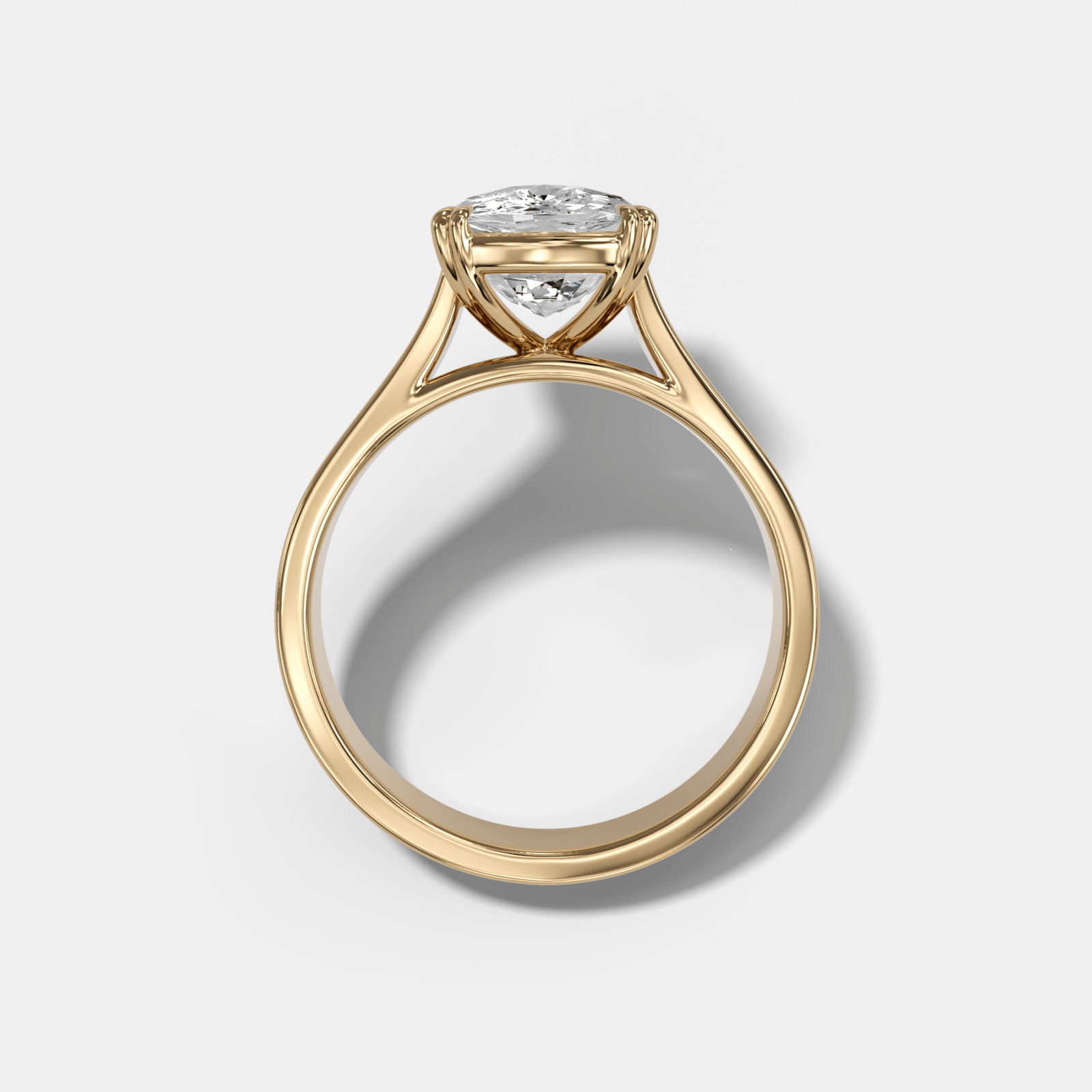 Finest Cathedral Engagement Ring with Elongated Cushion Cut Diamond - GOODSTONE