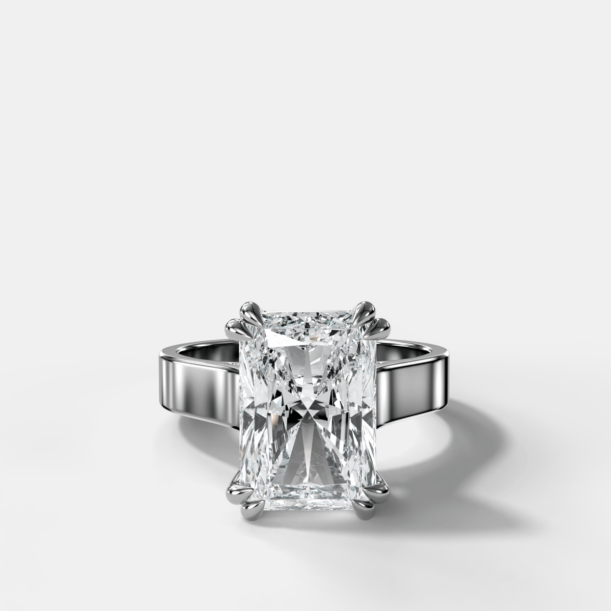 Finest Cathedral Engagement Ring with Elongated Radiant Cut Diamond - GOODSTONE