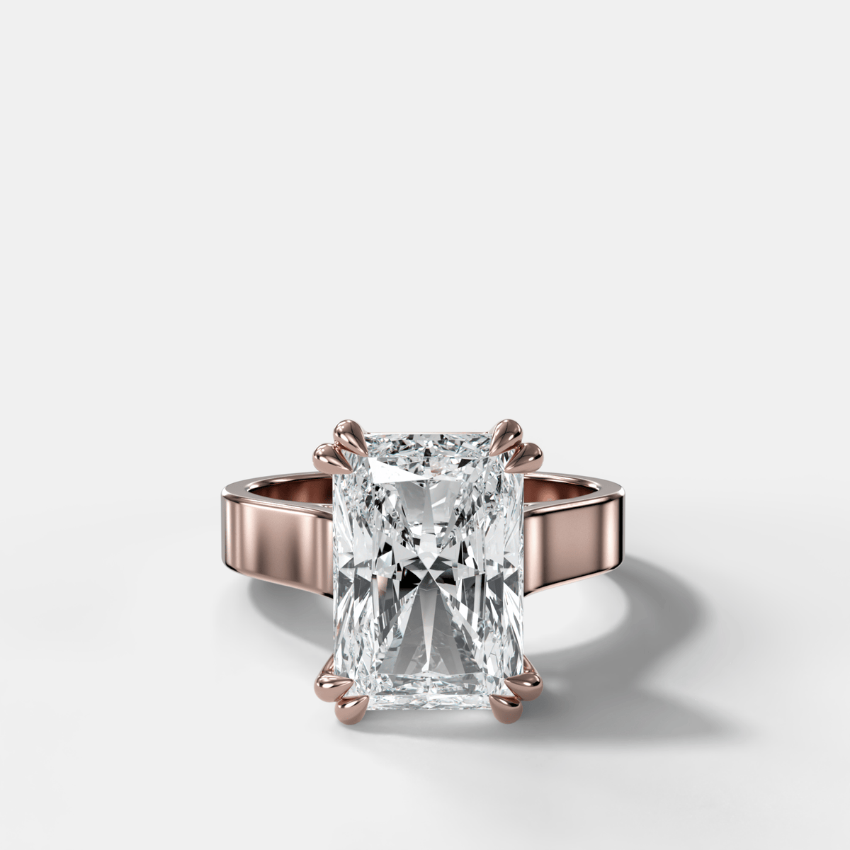 Finest Cathedral Engagement Ring with Elongated Radiant Cut Diamond - GOODSTONE