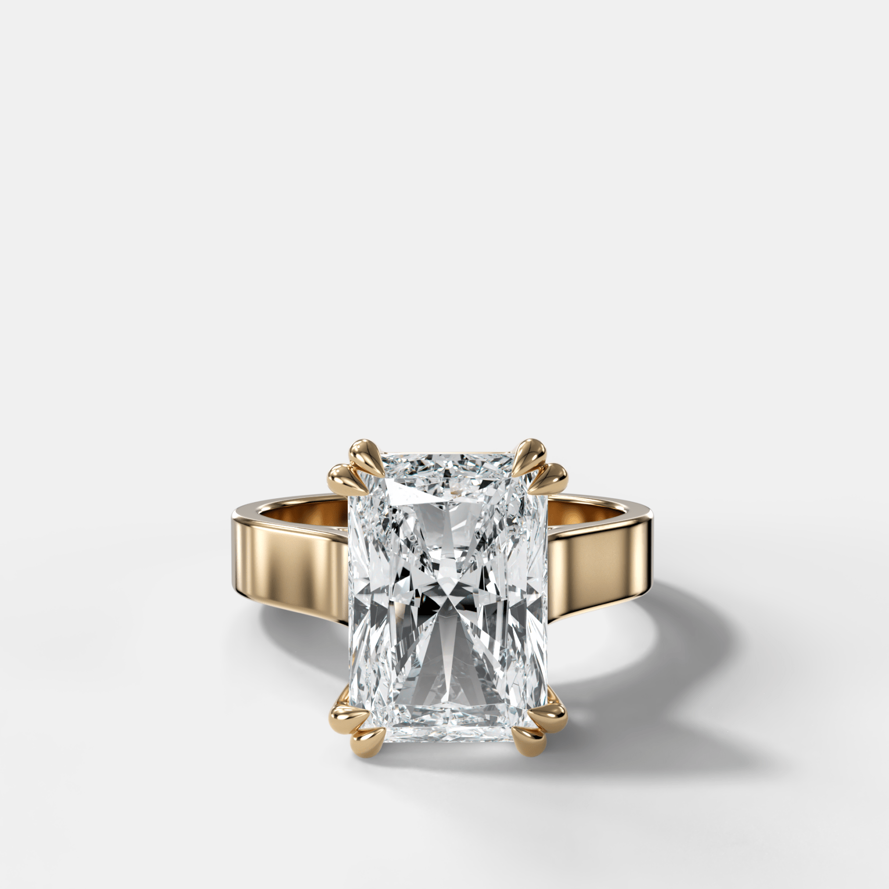 Finest Cathedral Engagement Ring with Elongated Radiant Cut Diamond - GOODSTONE
