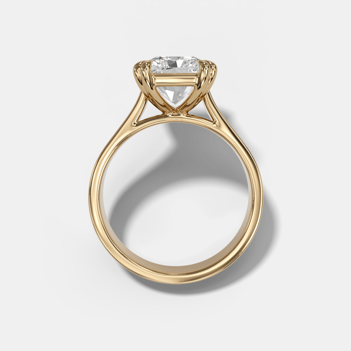 Finest Cathedral Engagement Ring with Elongated Radiant Cut Diamond - GOODSTONE