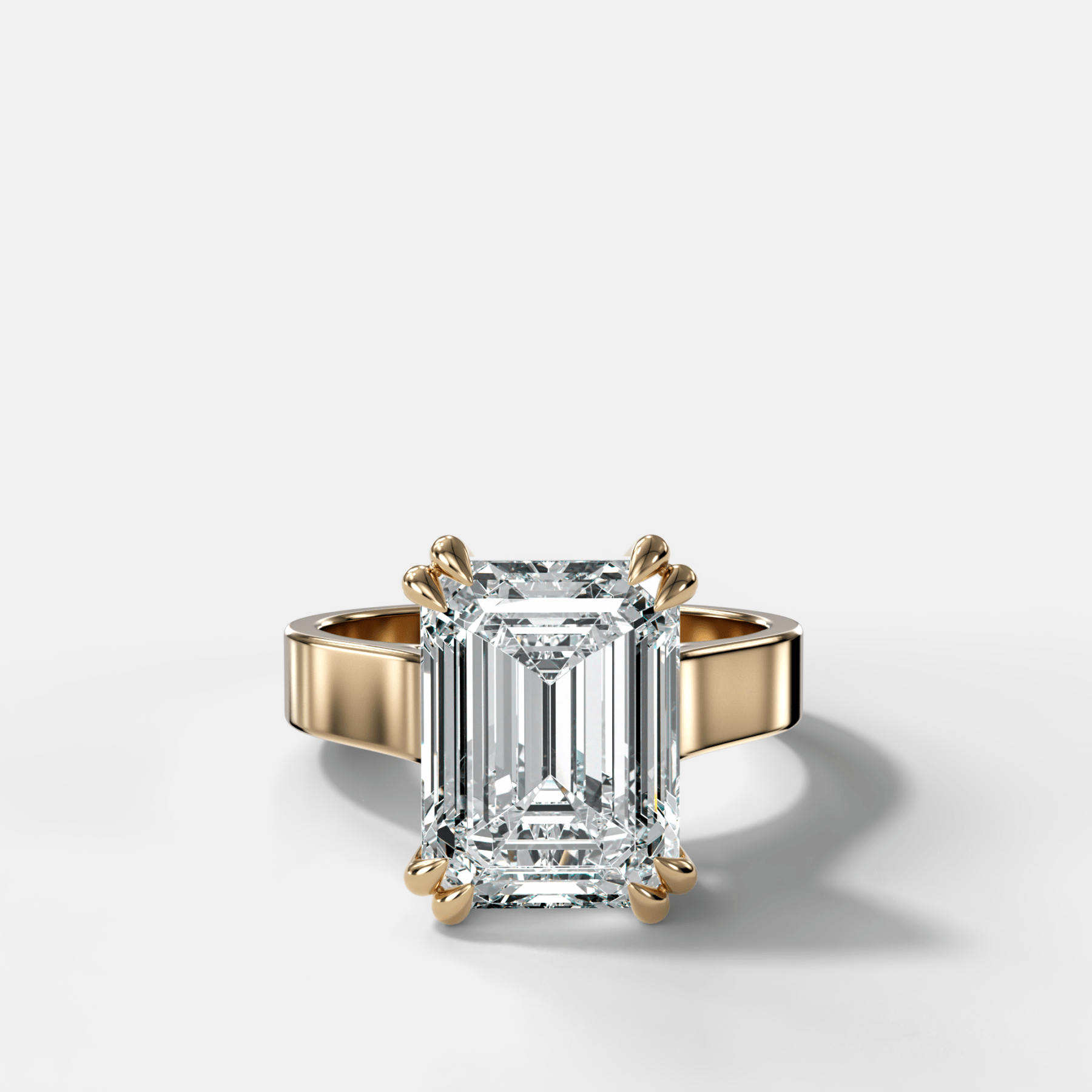 Finest Cathedral Engagement Ring with Emerald Cut Diamond - GOODSTONE