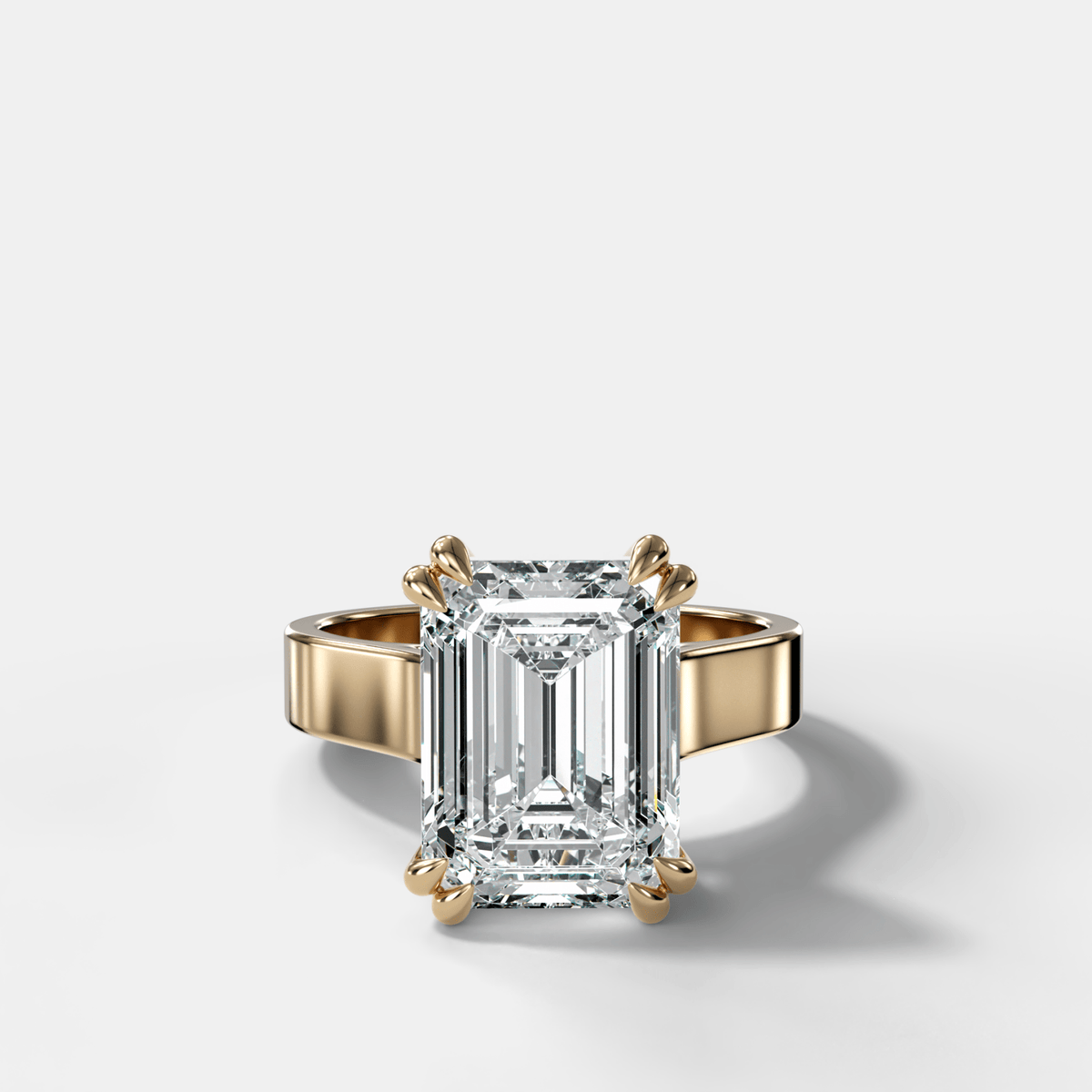 Finest Cathedral Engagement Ring with Emerald Cut Diamond - GOODSTONE