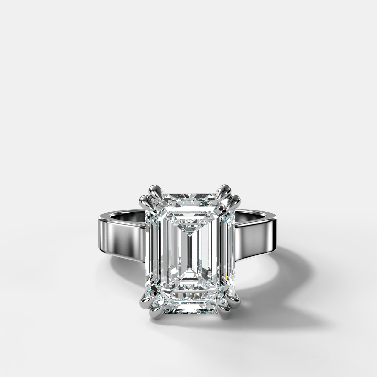 Finest Cathedral Engagement Ring with Emerald Cut Diamond - GOODSTONE