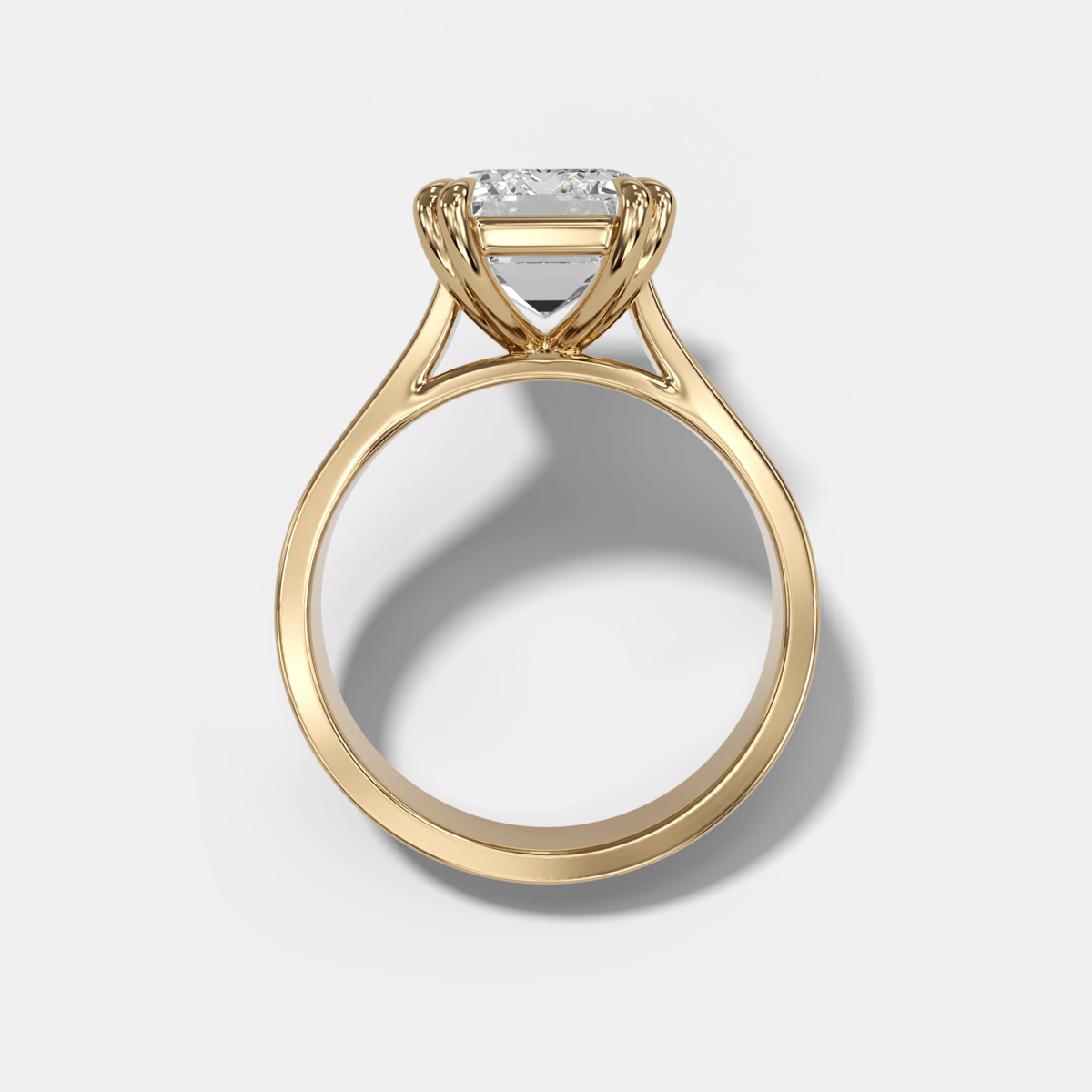 Finest Cathedral Engagement Ring with Emerald Cut Diamond - GOODSTONE