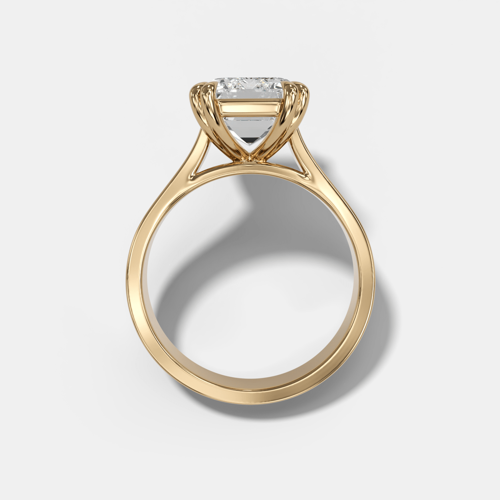 Finest Cathedral Engagement Ring with Emerald Cut Diamond - GOODSTONE