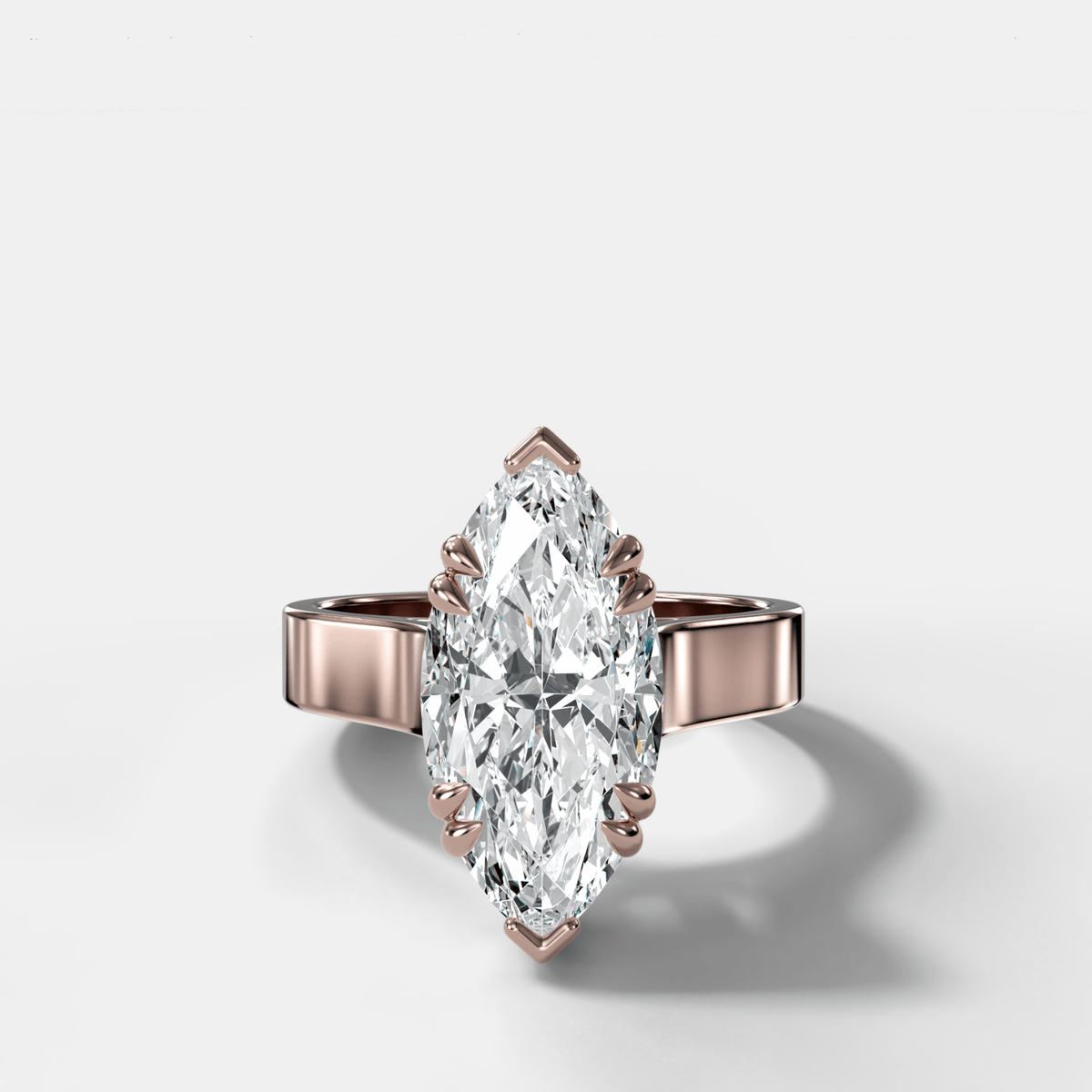 Finest Cathedral Engagement Ring with Marquise Cut Diamond - GOODSTONE