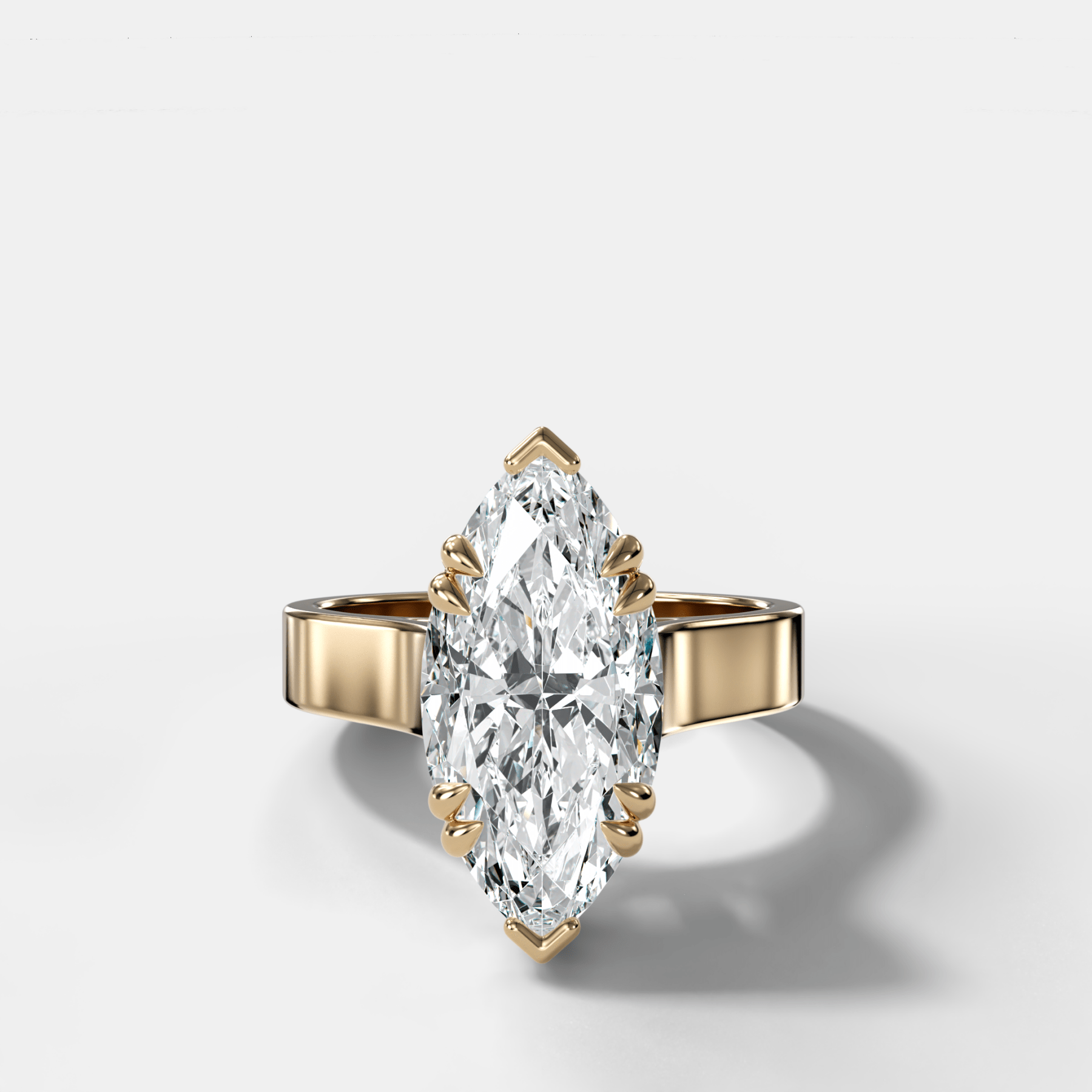 Finest Cathedral Engagement Ring with Marquise Cut Diamond - GOODSTONE